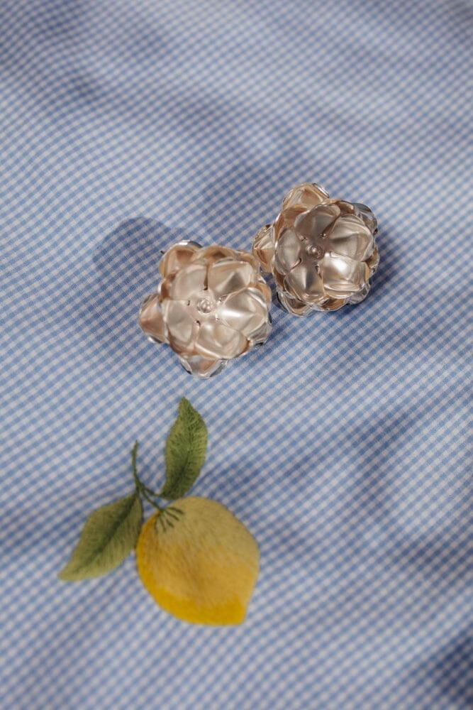 Large flower stud earrings in silver-plated  MONSIEUR SIMONE Silver