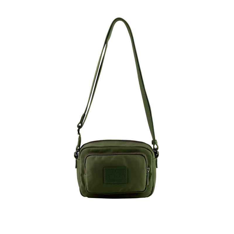 Crossbody bag in canvas trimmed with leather POURCHET