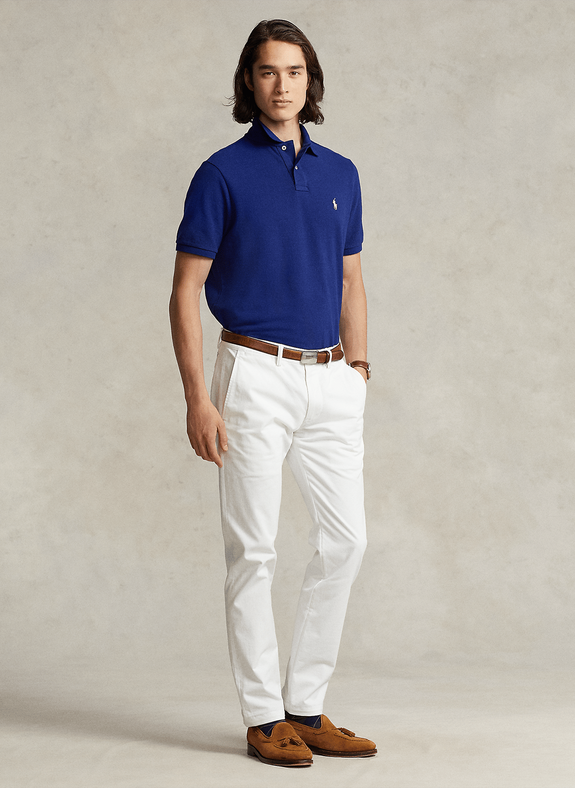 Poloshirt aus Baumwoll-Piqué, Slim Fit POLO RALPH LAUREN Blau