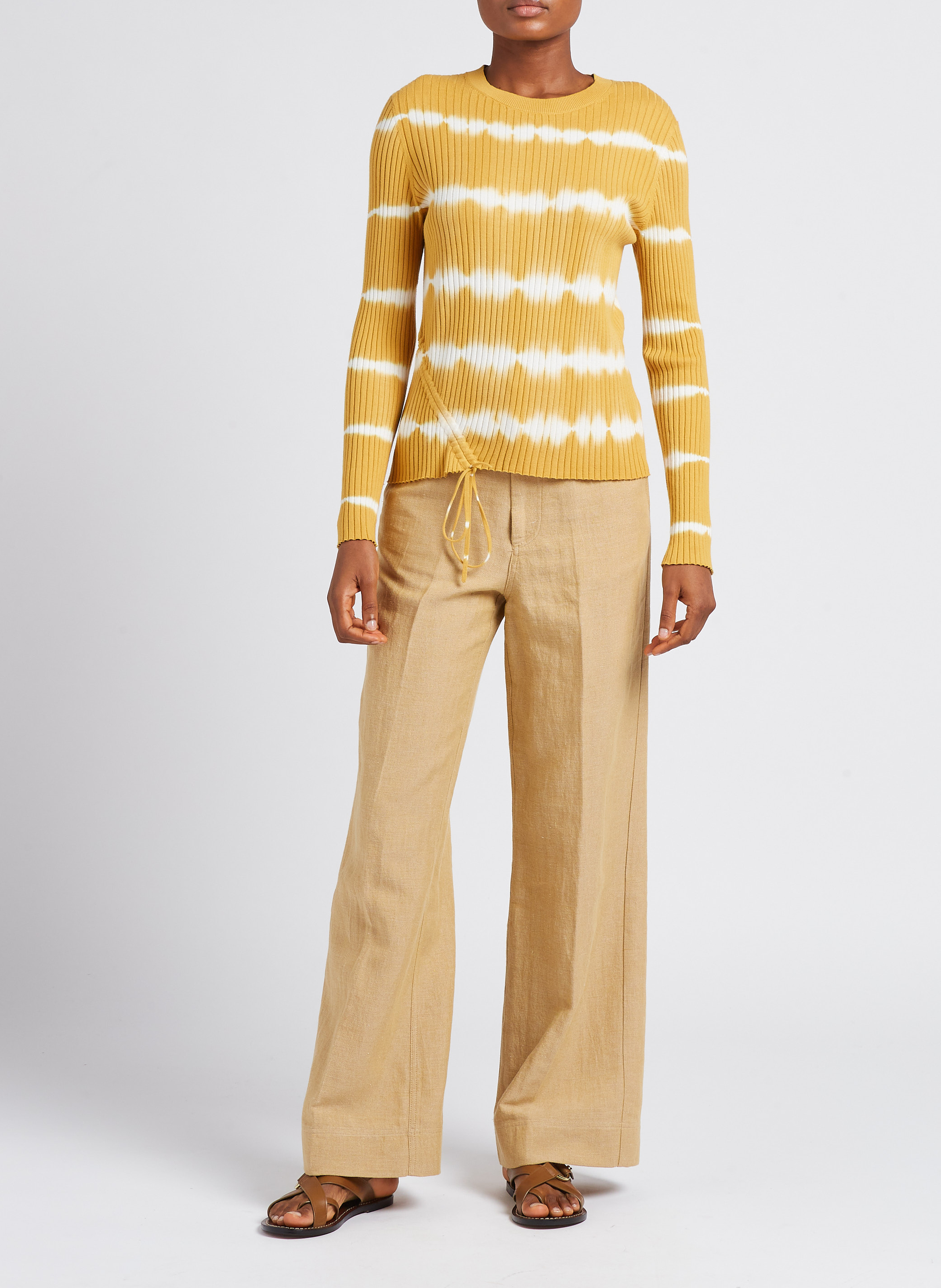 Weite Leinenhose POMANDERE Golden