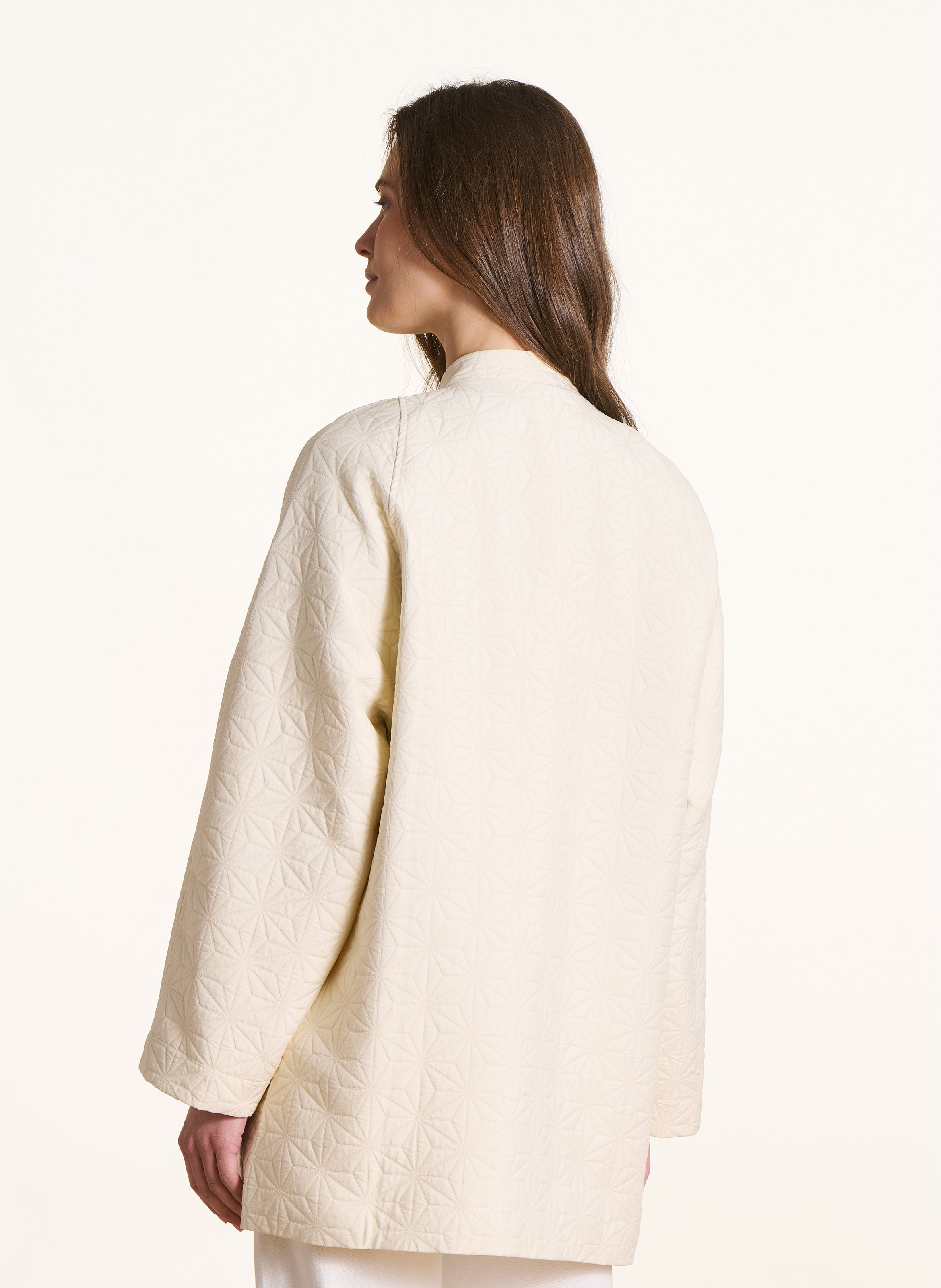 Manteau oversize en jacquard LA FEE MARABOUTEE Blanc