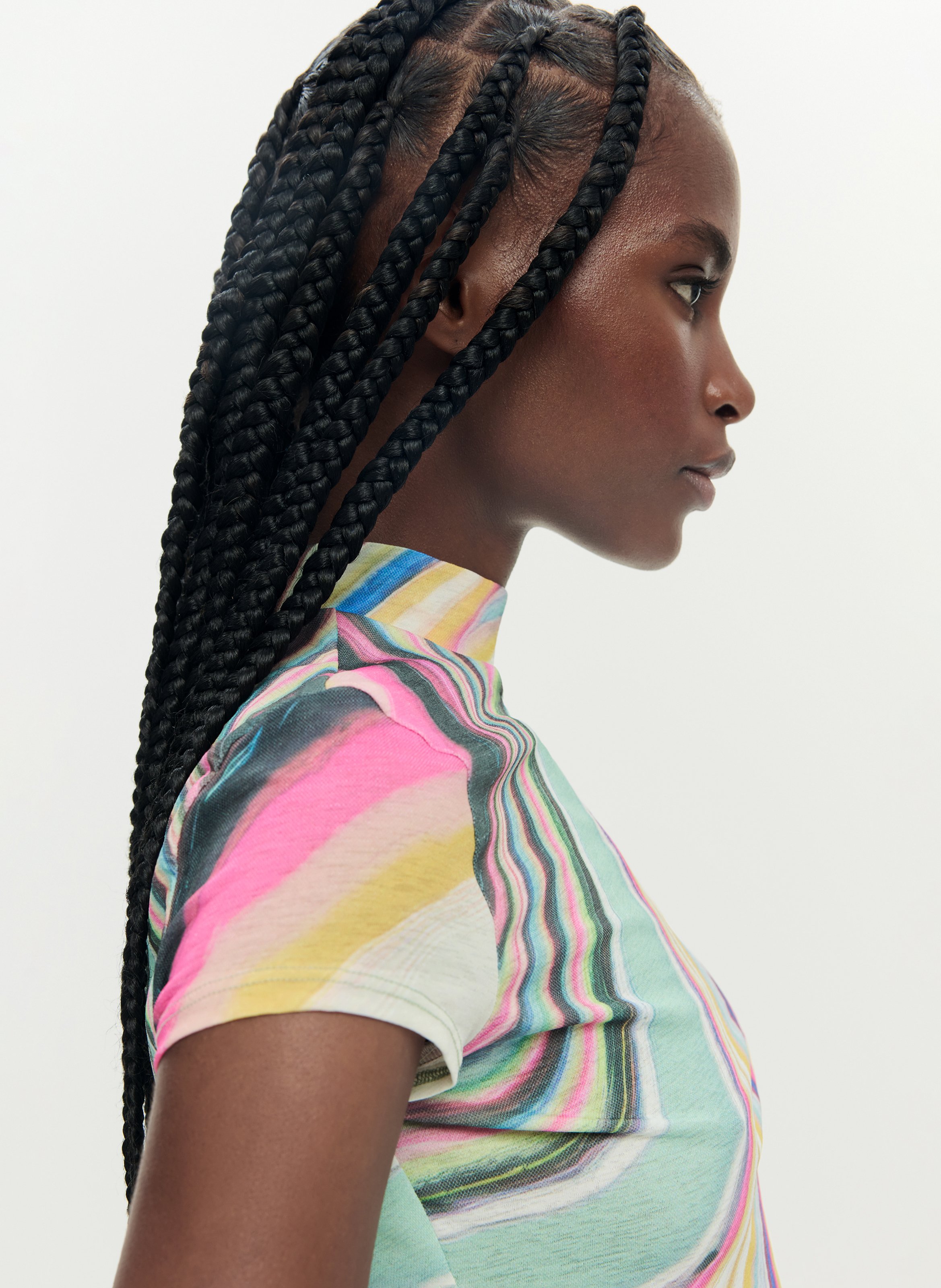 T-shirt met print en ronde hals DESIGUAL Groen