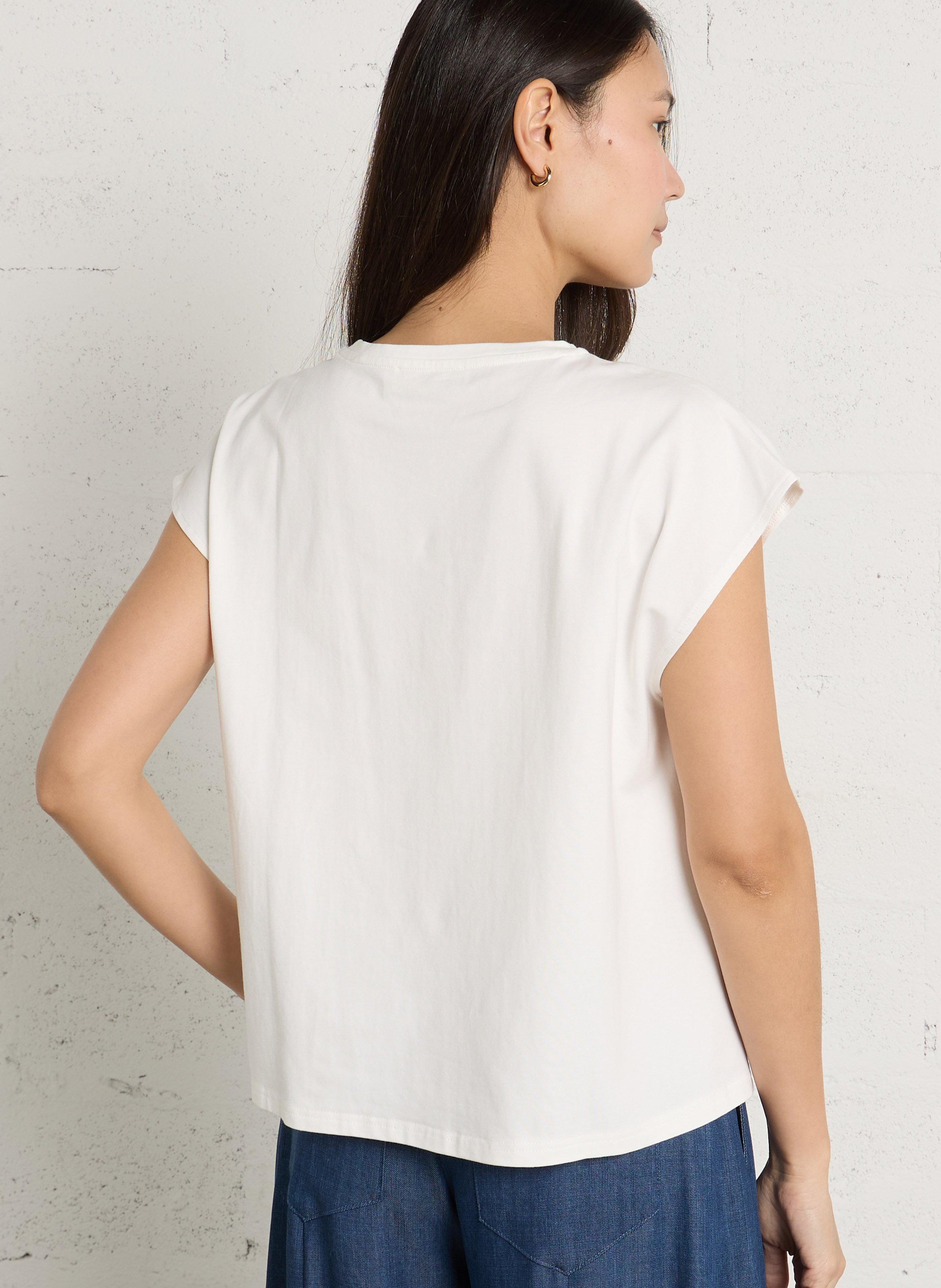 Tee-shirt ample en coton mélangé LA PETITE ETOILE Blanc