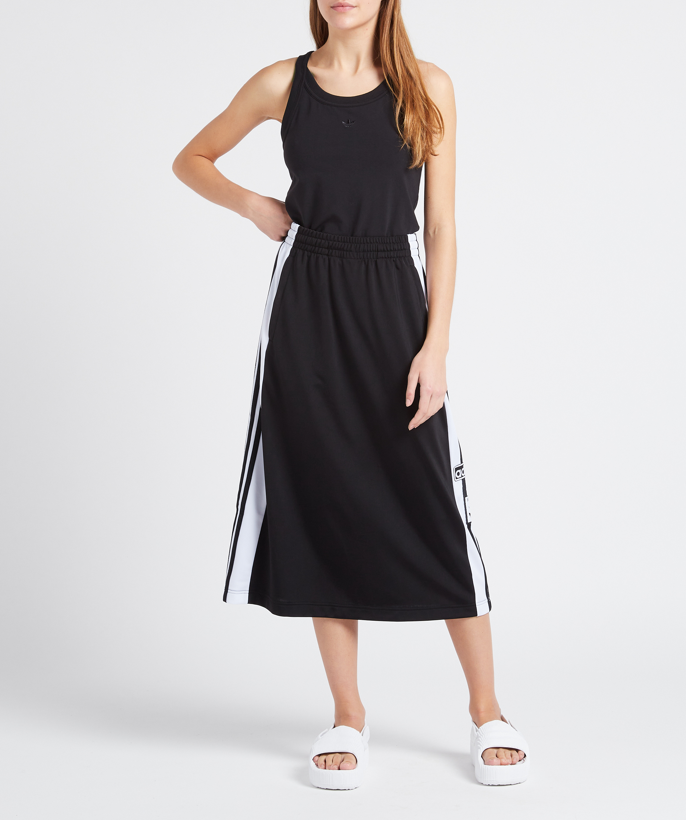 Straight  round-neck cotton-blend tank top ADIDAS Black