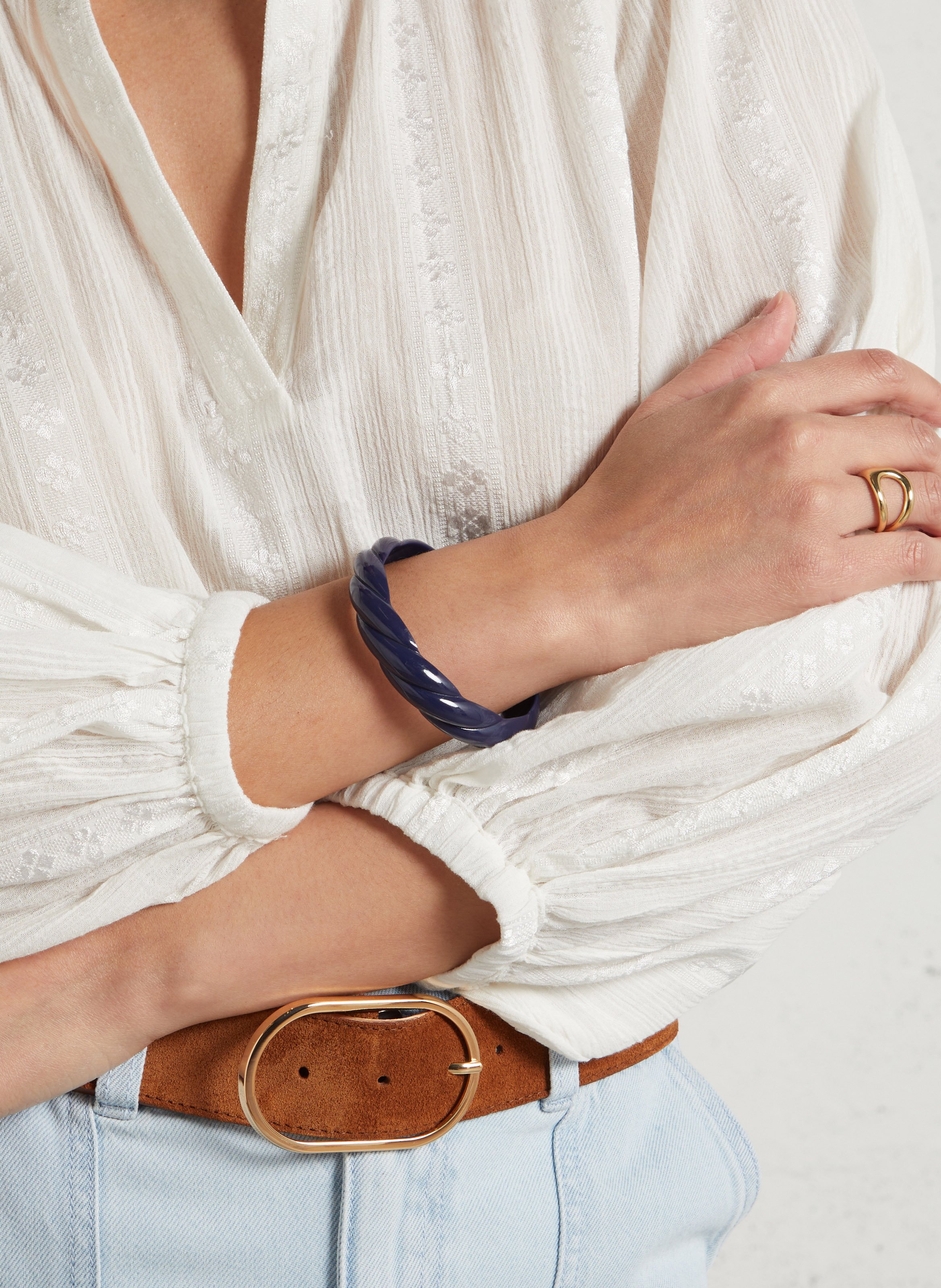 Bracelet brillant torsadé Bleu