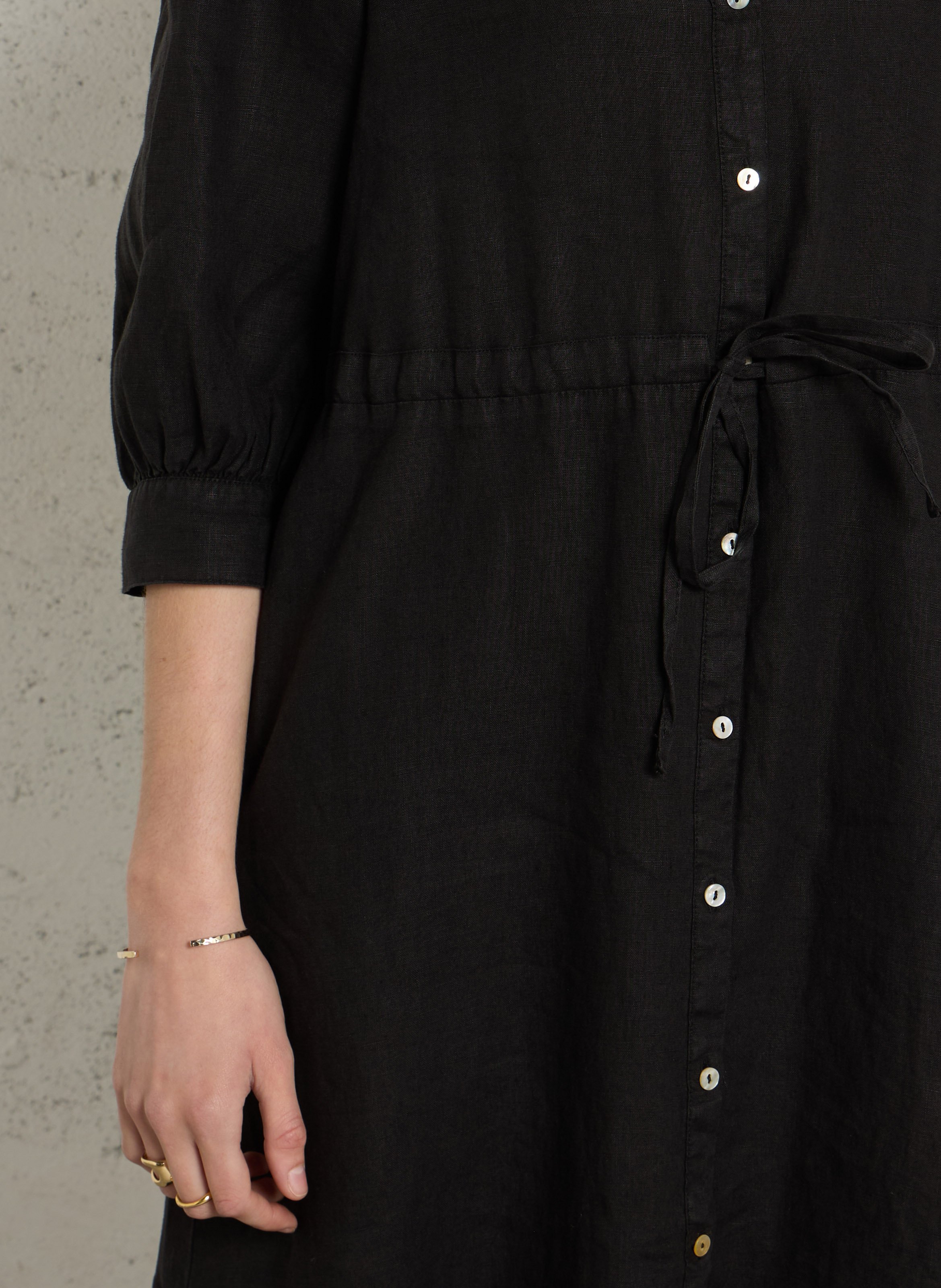 Robe longue ample en lin SUD EXPRESS Noir
