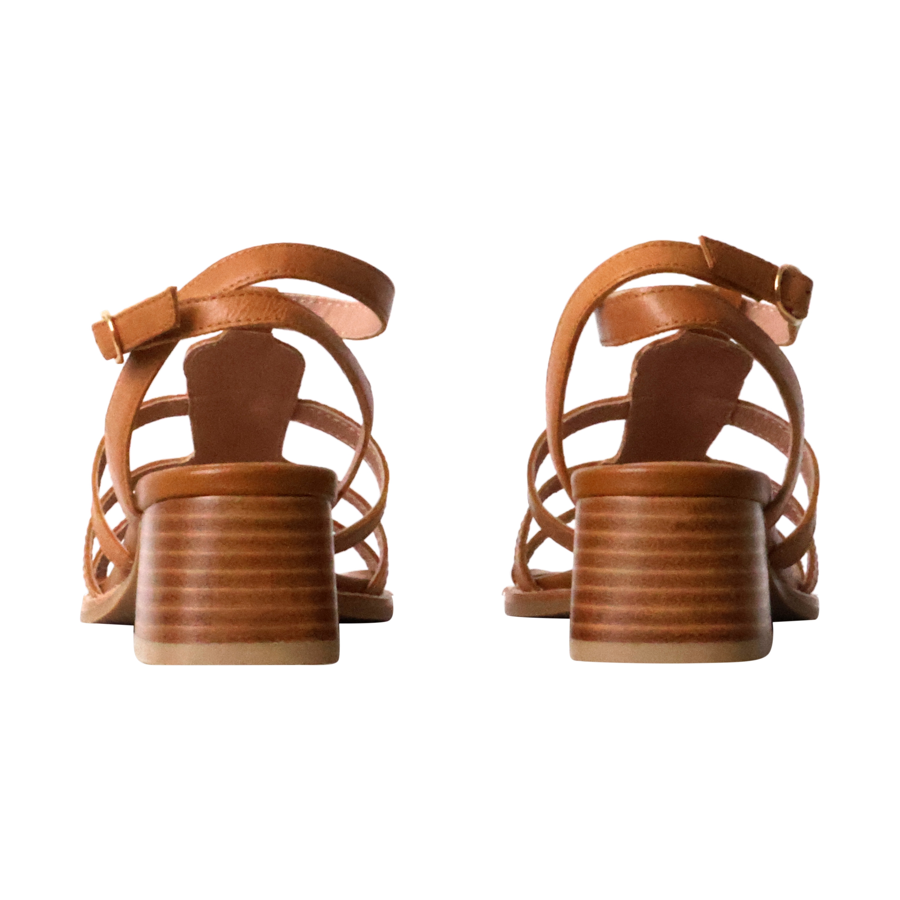 Catalina leather heel sandals EMILIE KARSTON Brown