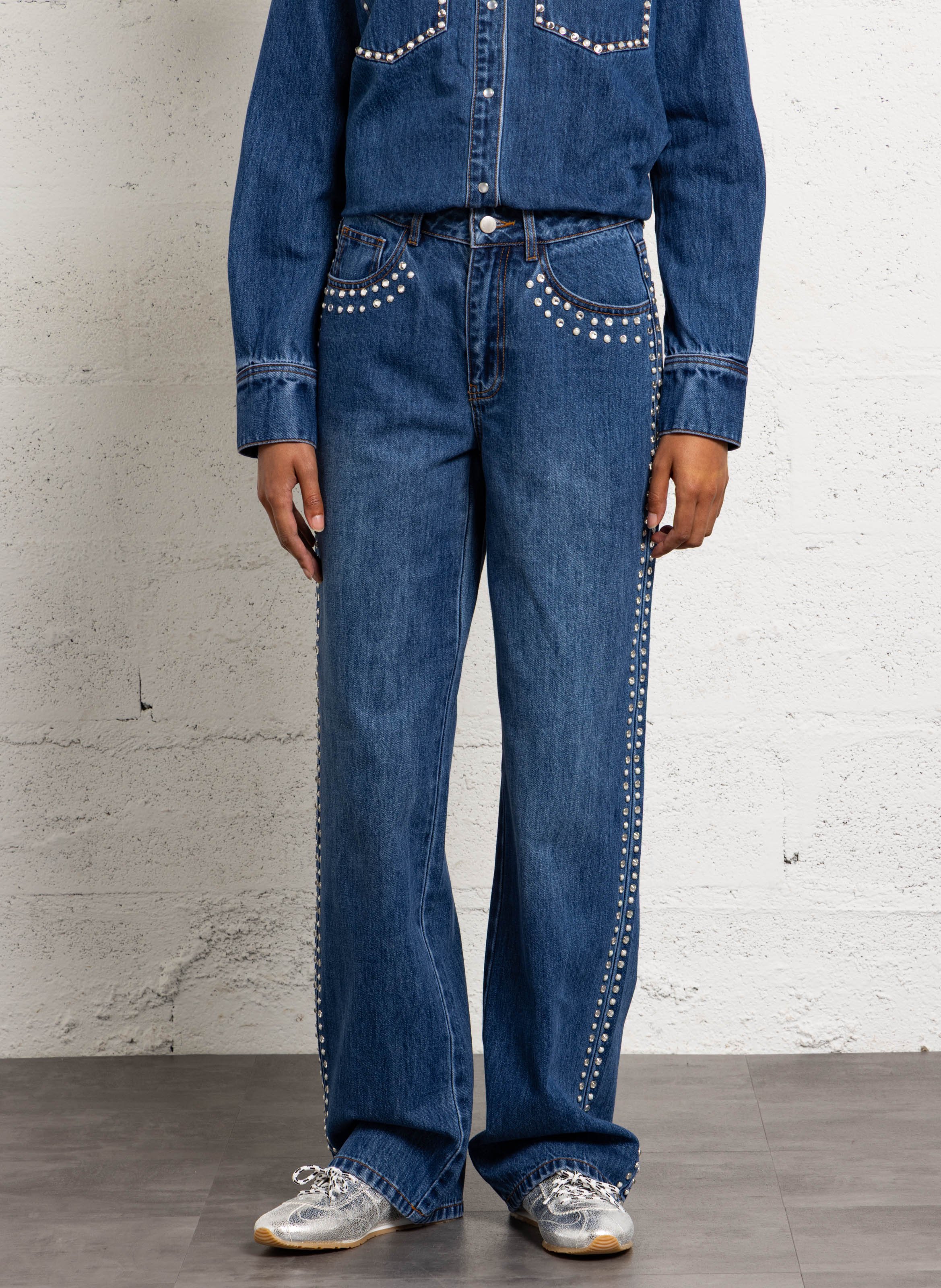 Cotton-blend bell bottom jeans SUNCOO
