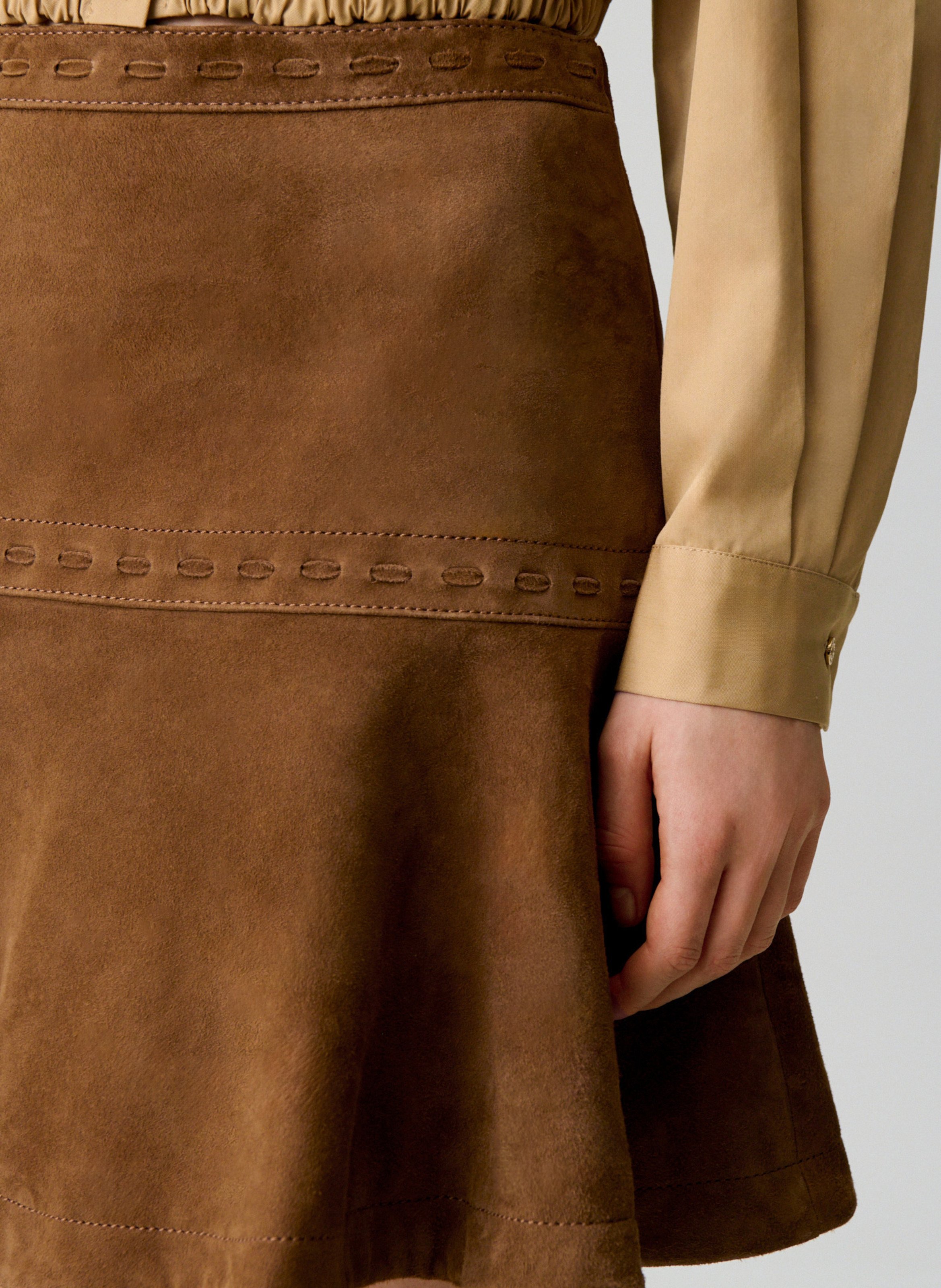 Jupe courte évasée CLAUDIE PIERLOT Marron