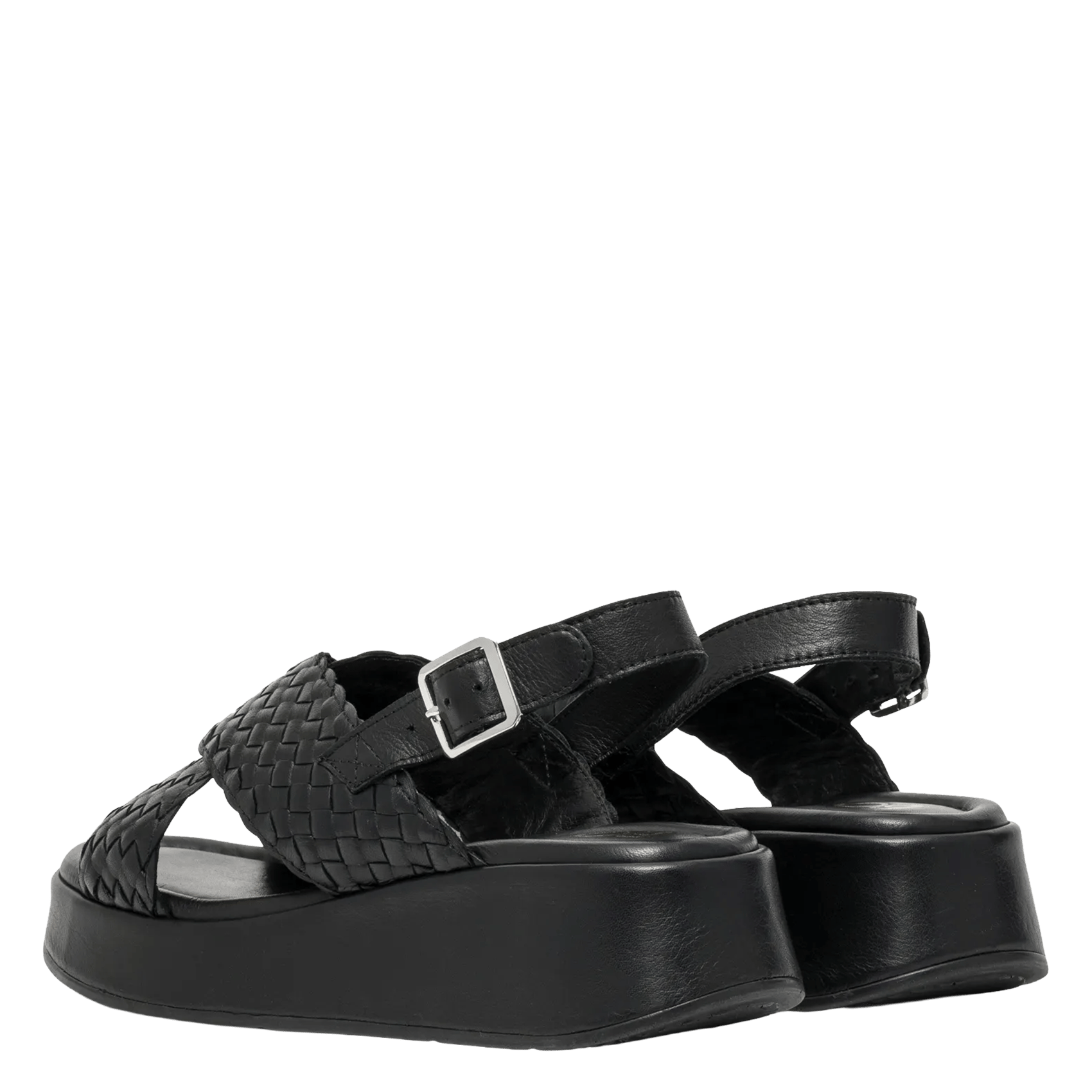 Ledersandalen mit Keilabsatz BOCAGE Schwarz
