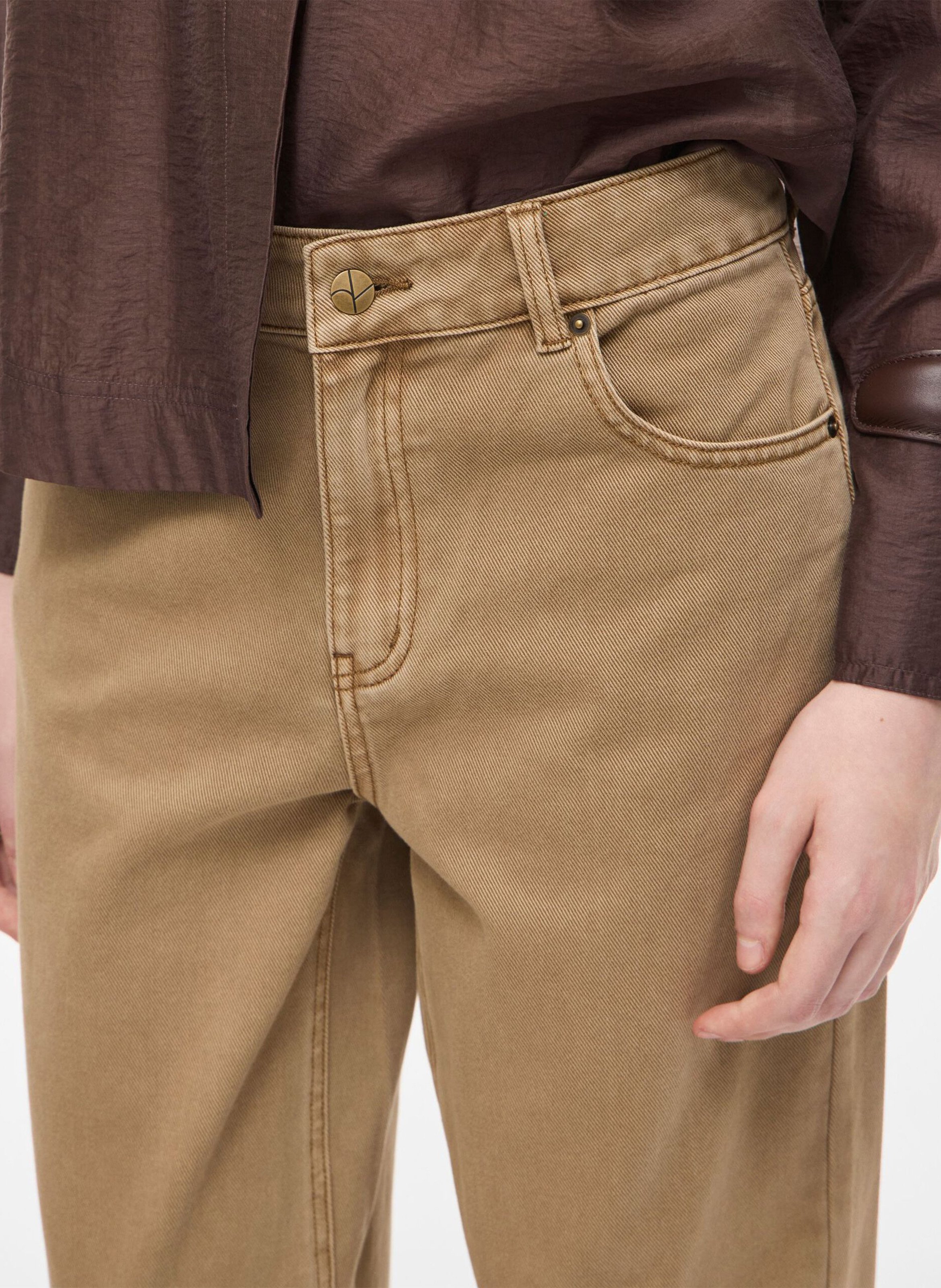 Wide high-waisted plain jeans ROUGE EDIT Golden