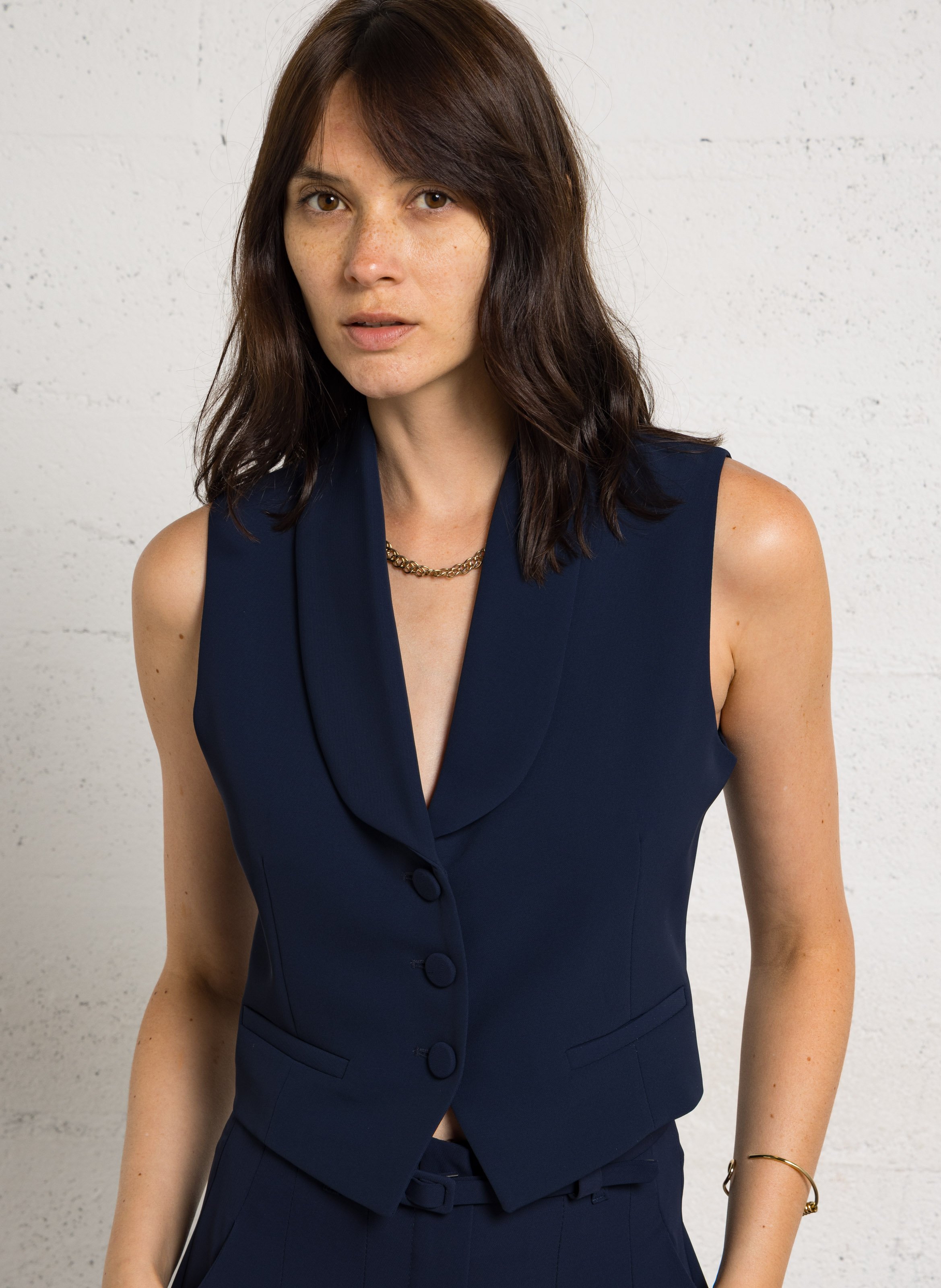 Straight shawl-collar cardigan IMPERIAL Blue