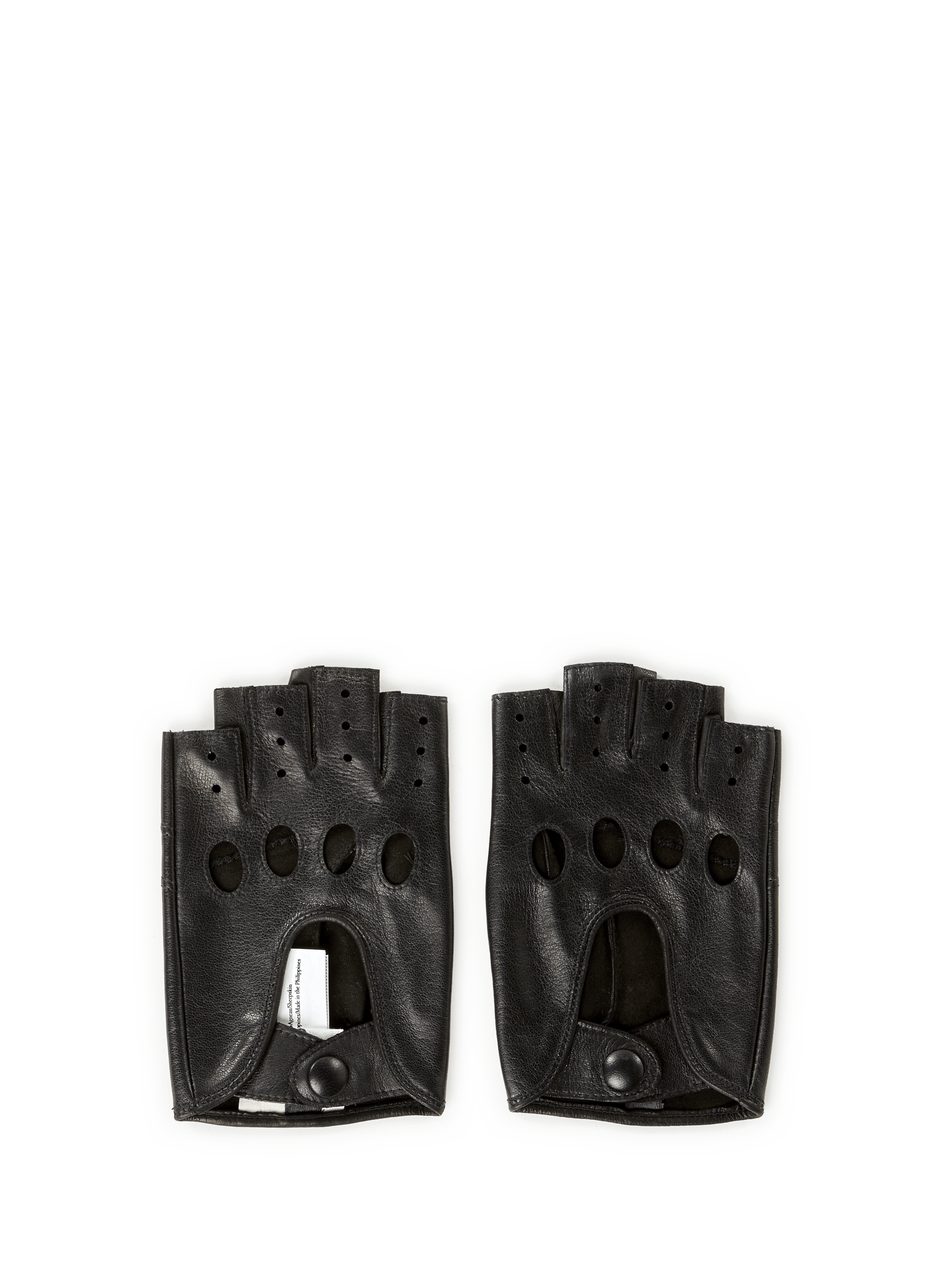 Leather fingerless gloves SAISON 1865 Black