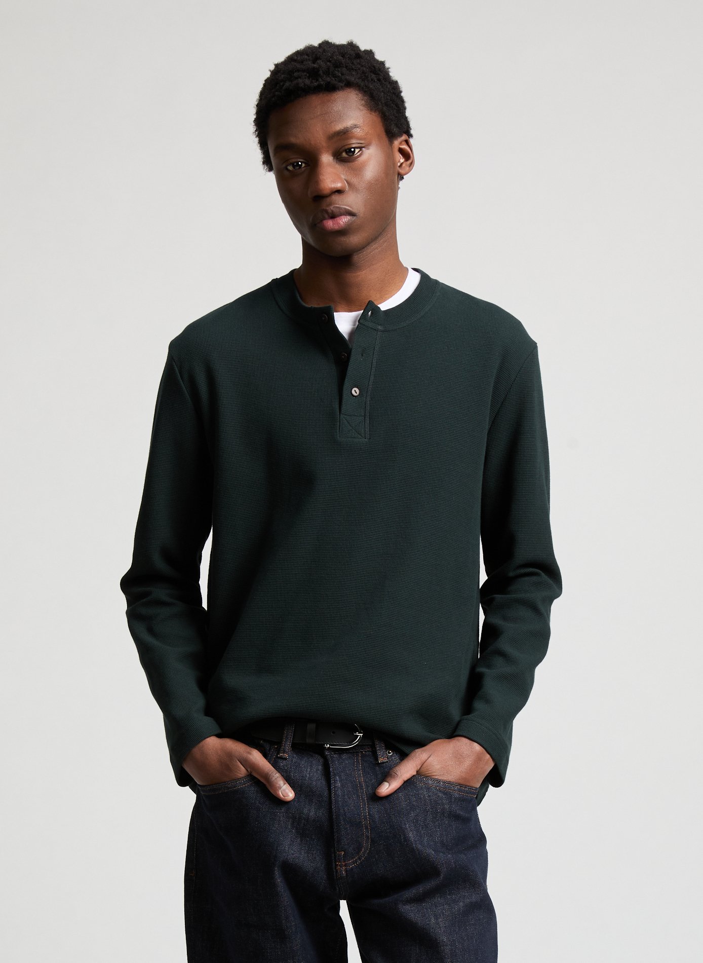 Denley Denley button-up collar t-shirt AU PRINTEMPS PARIS Black