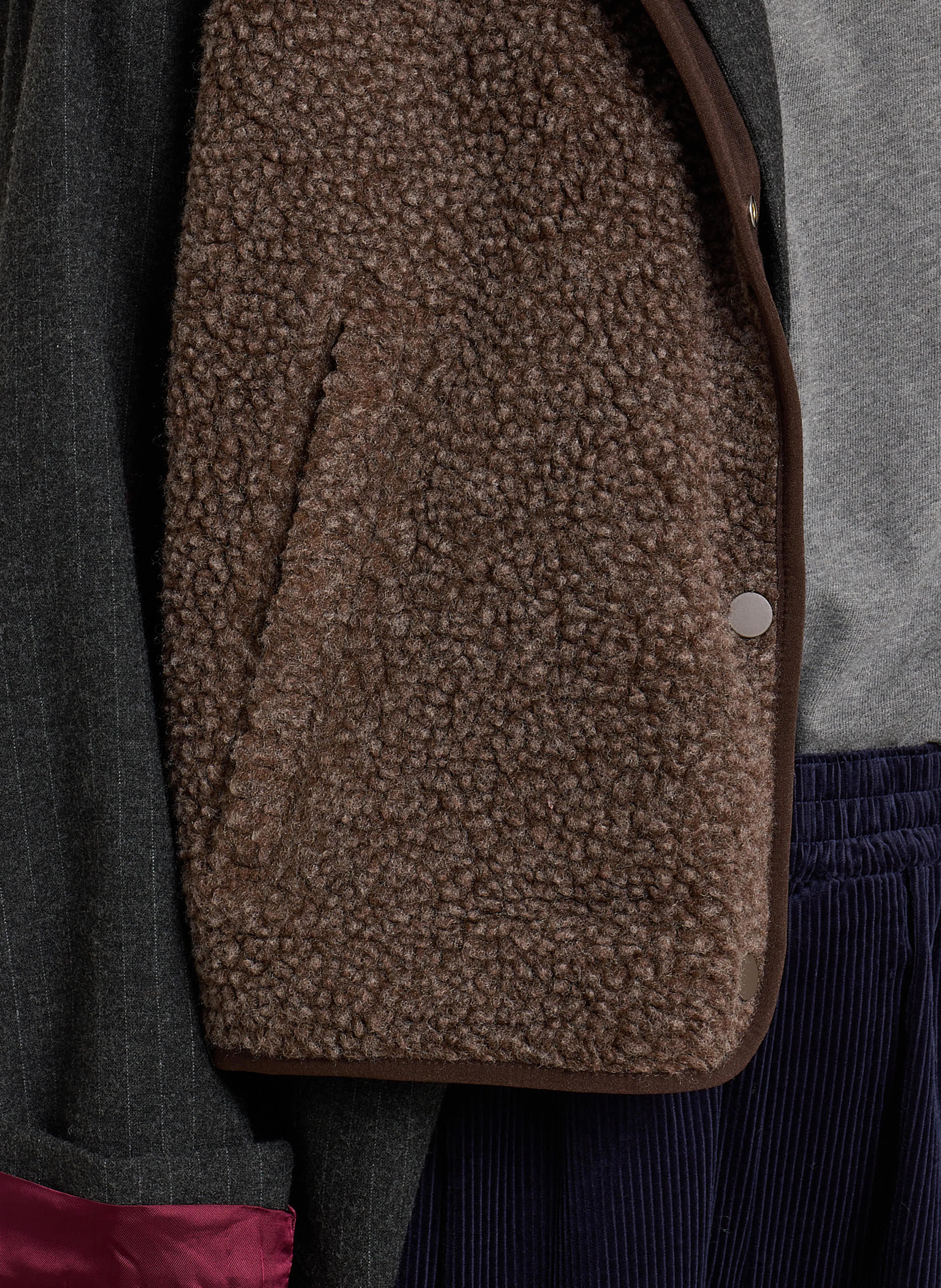 Gilet col rond molletonné sans manches AMERICAN VINTAGE Marron