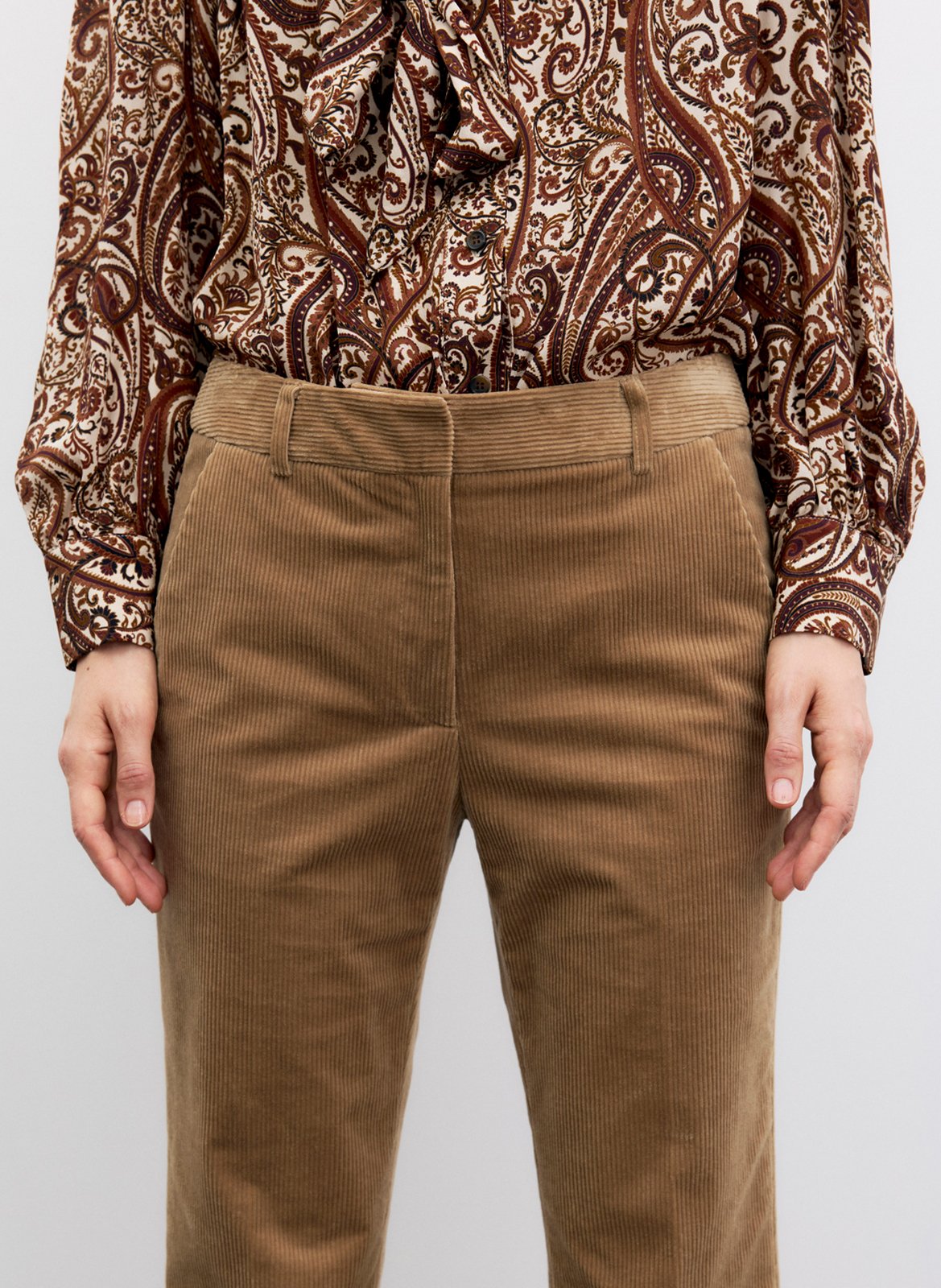Pantalon droit en coton mélangé GERARD DAREL Marron