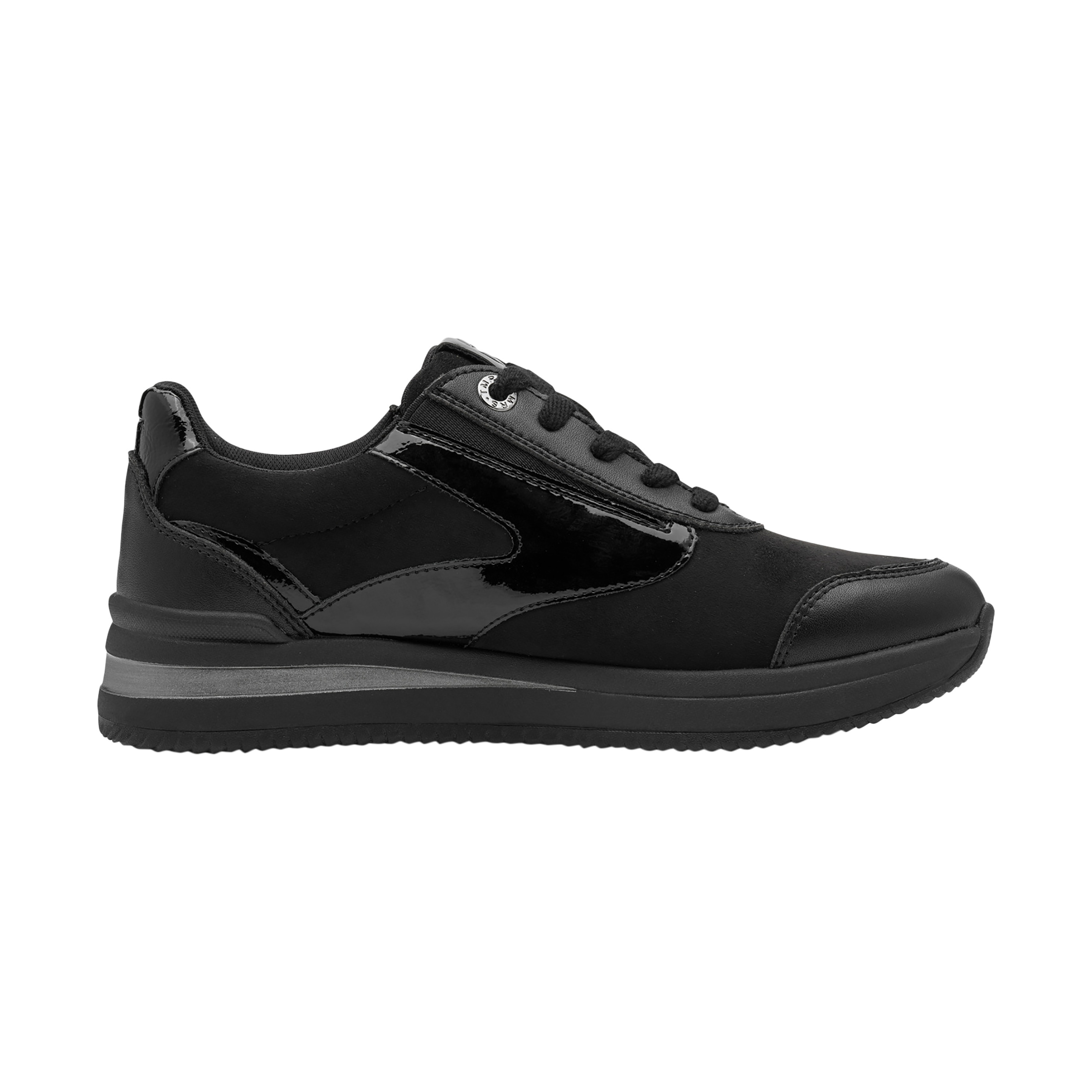 Leather trainers TAMARIS Black