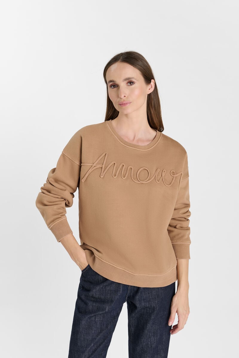 Round-neck sweatshirt LE TEMPS DES CERISES Beige