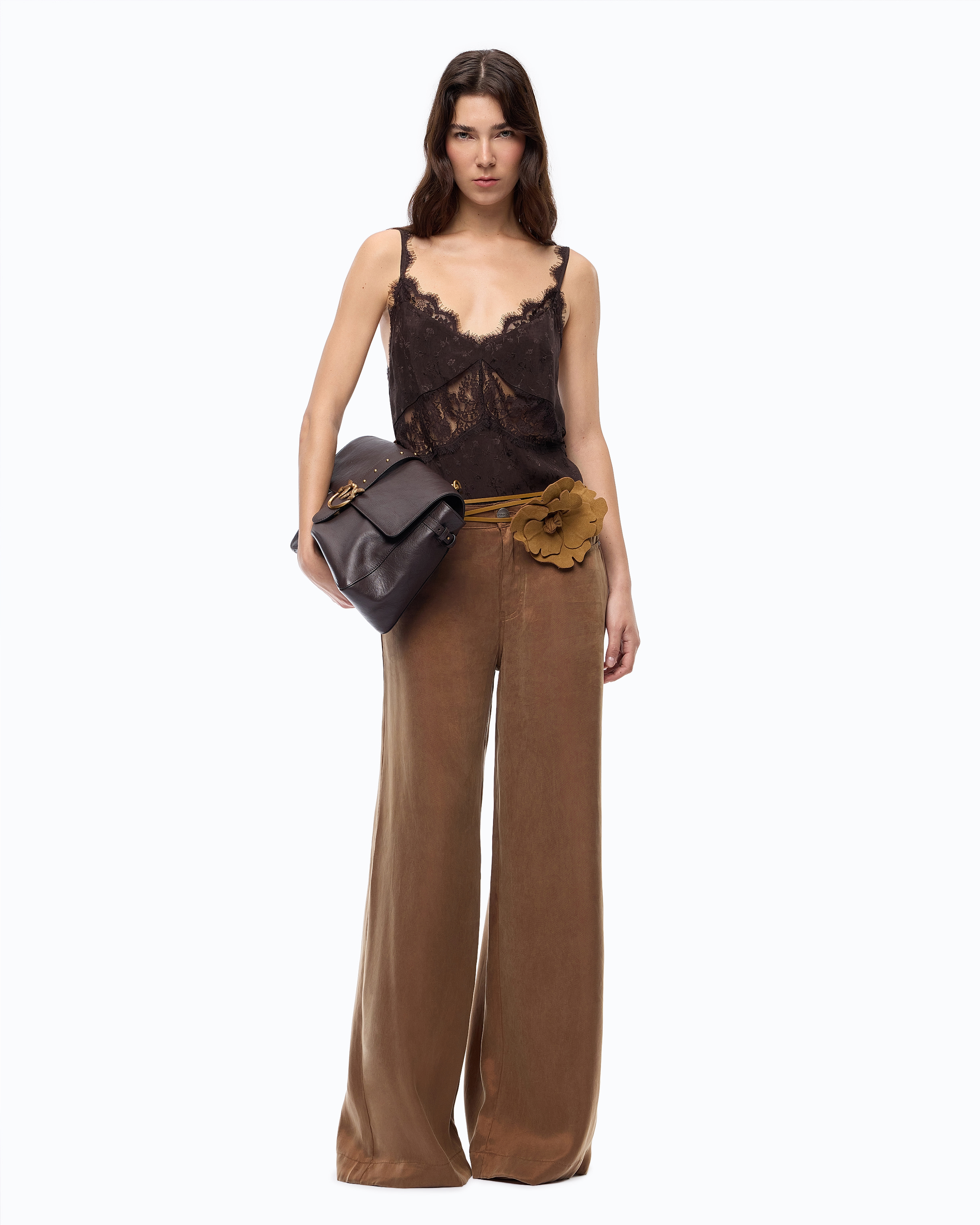 Peach-skin twill palazzo trousers PINKO