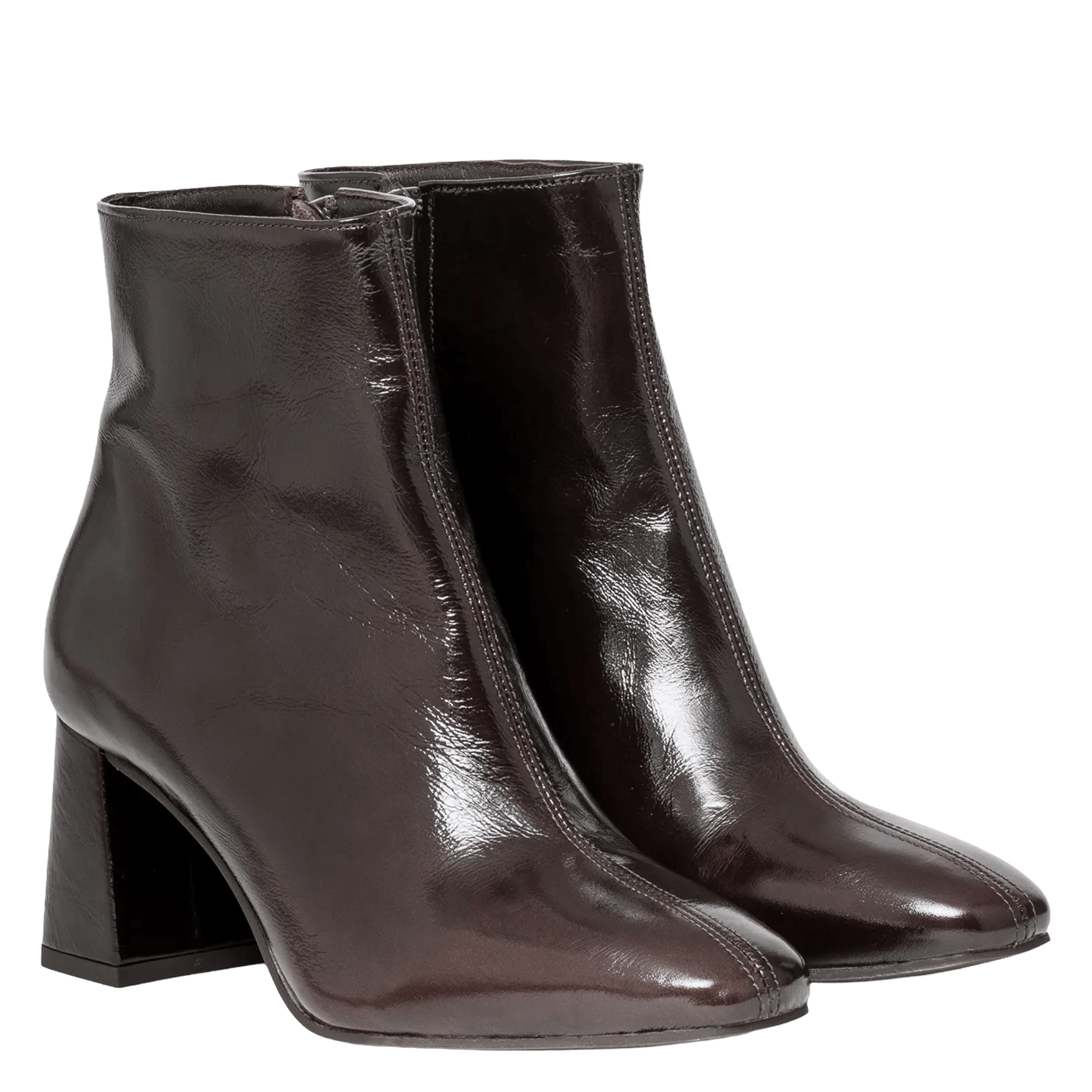 Bottines vernis en cuir BOCAGE Marron