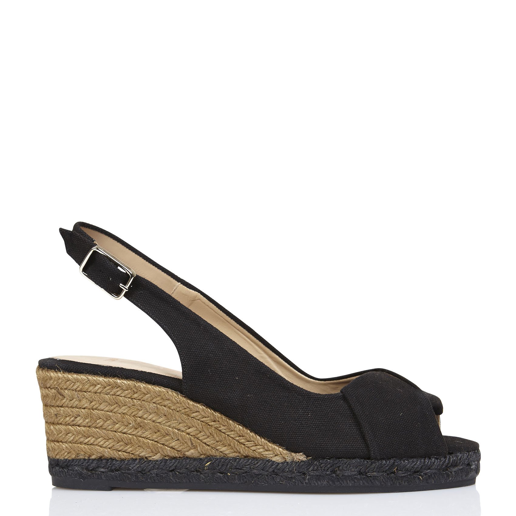 Brianda wedge canvas espadrilles with crossover straps  CASTANER Golden