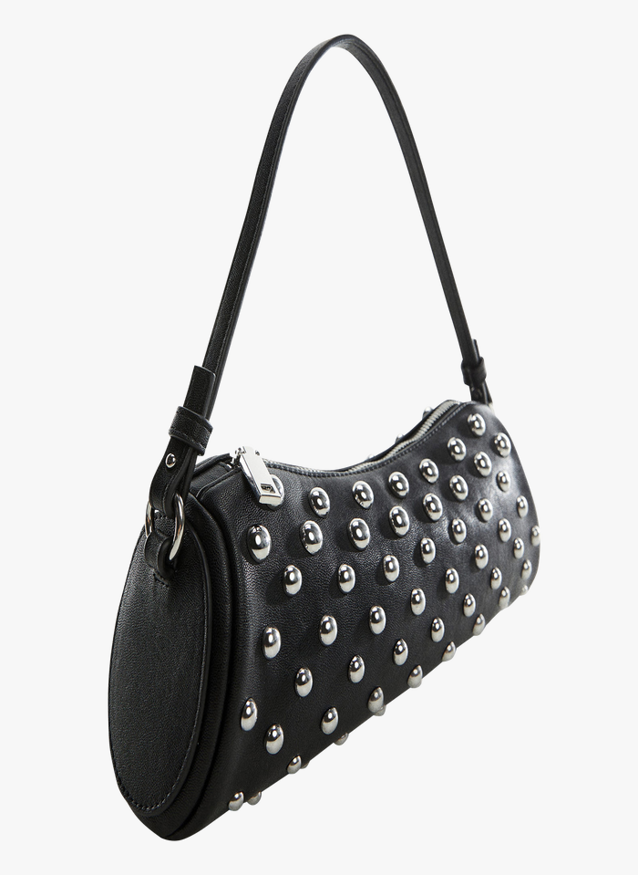 Shoulder Bag With Metallic Beads Noir Mango - Women | Place des Tendances
