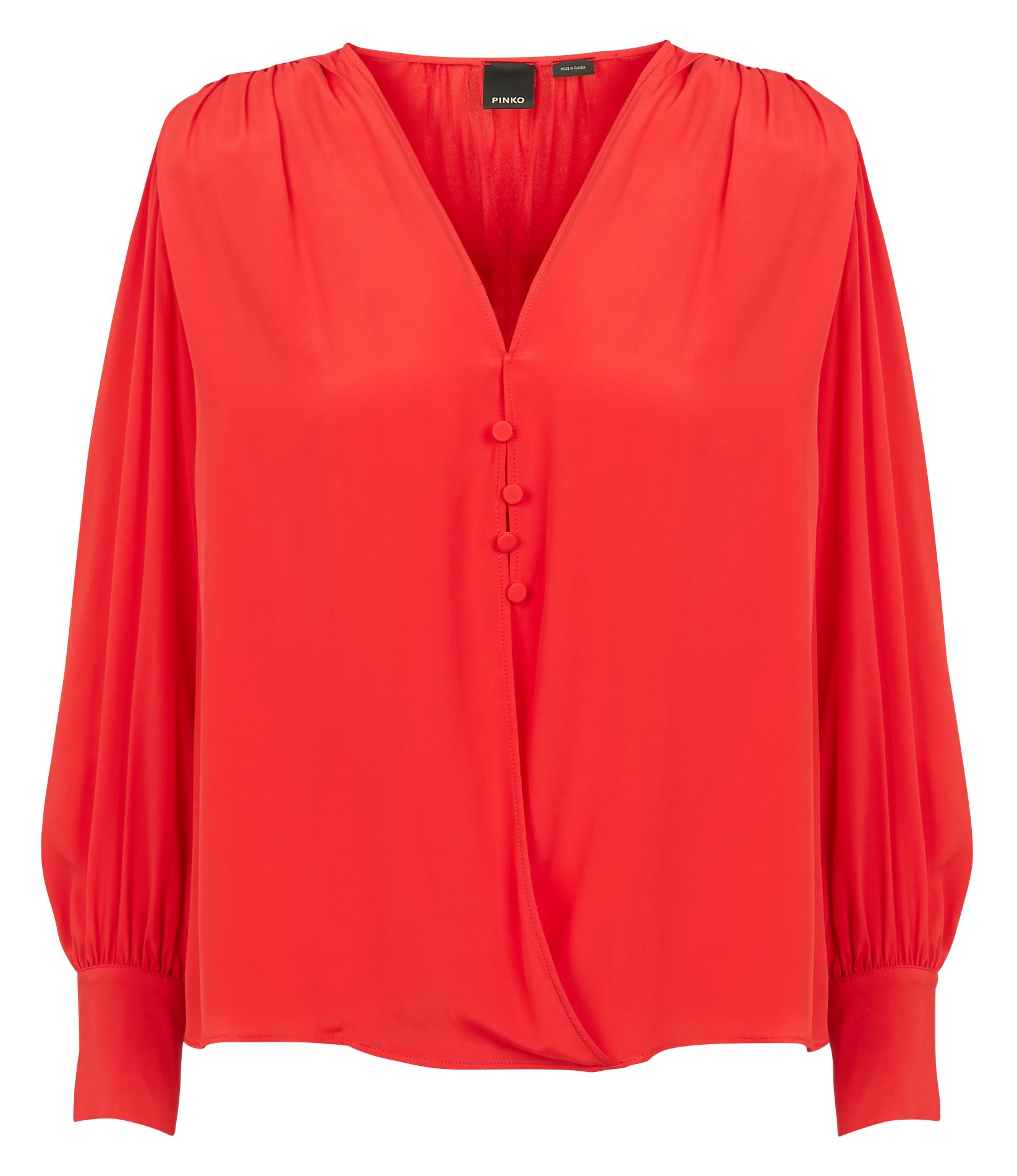 Loose-fit V-neck blouse PINKO Red