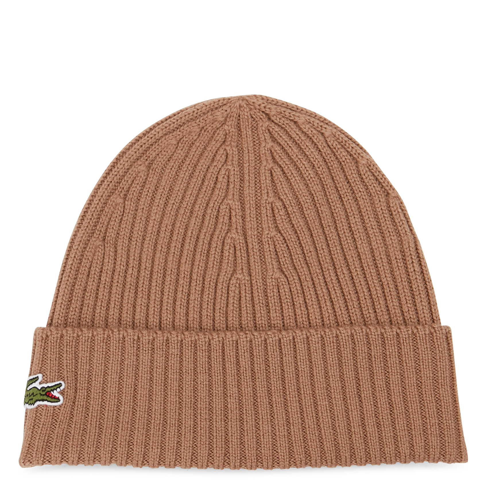 Bonnet en laine côtelée LACOSTE Marron