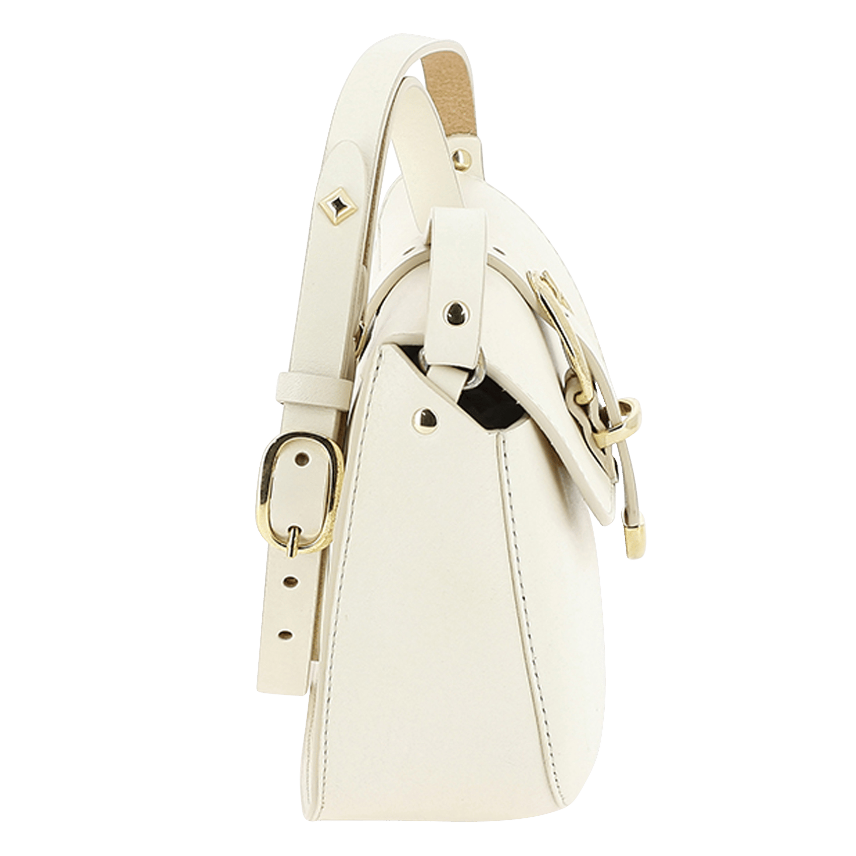 Gladde, leren schoudertas HERBERT FRERE SOEUR Beige