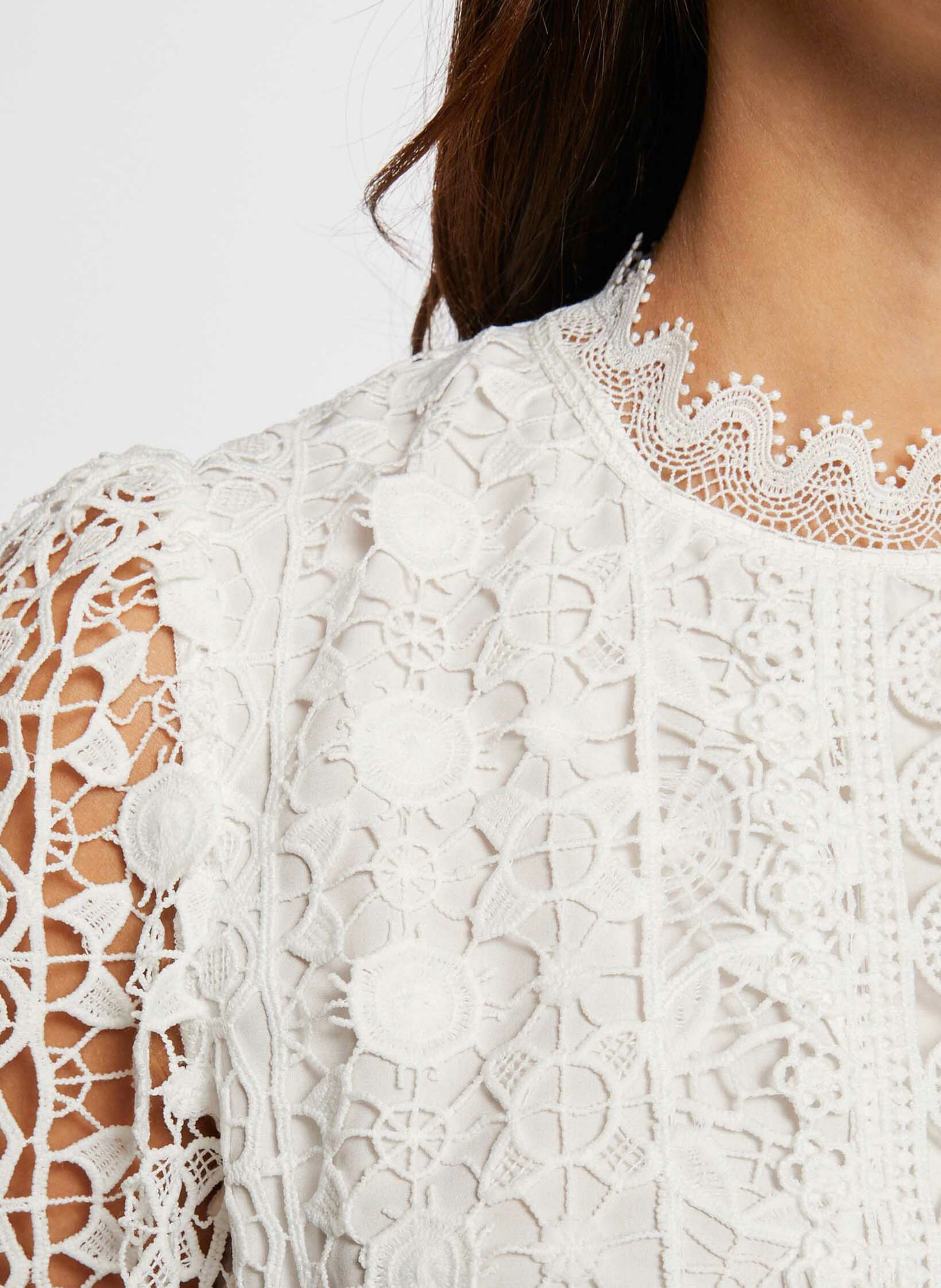 Top col victorien en dentelle  MORGAN Blanc