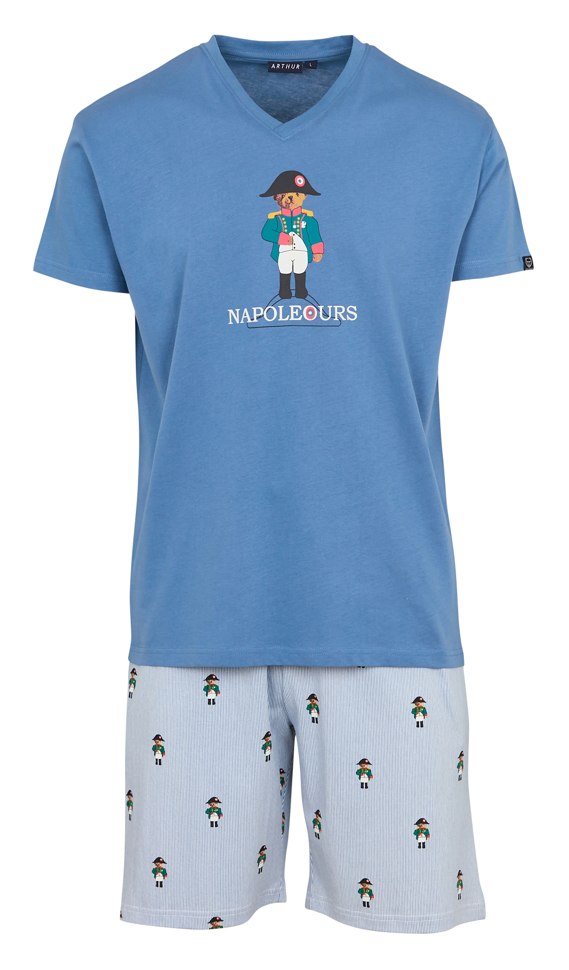 Ensemble de pyjama en coton imprimé ARTHUR Bleu