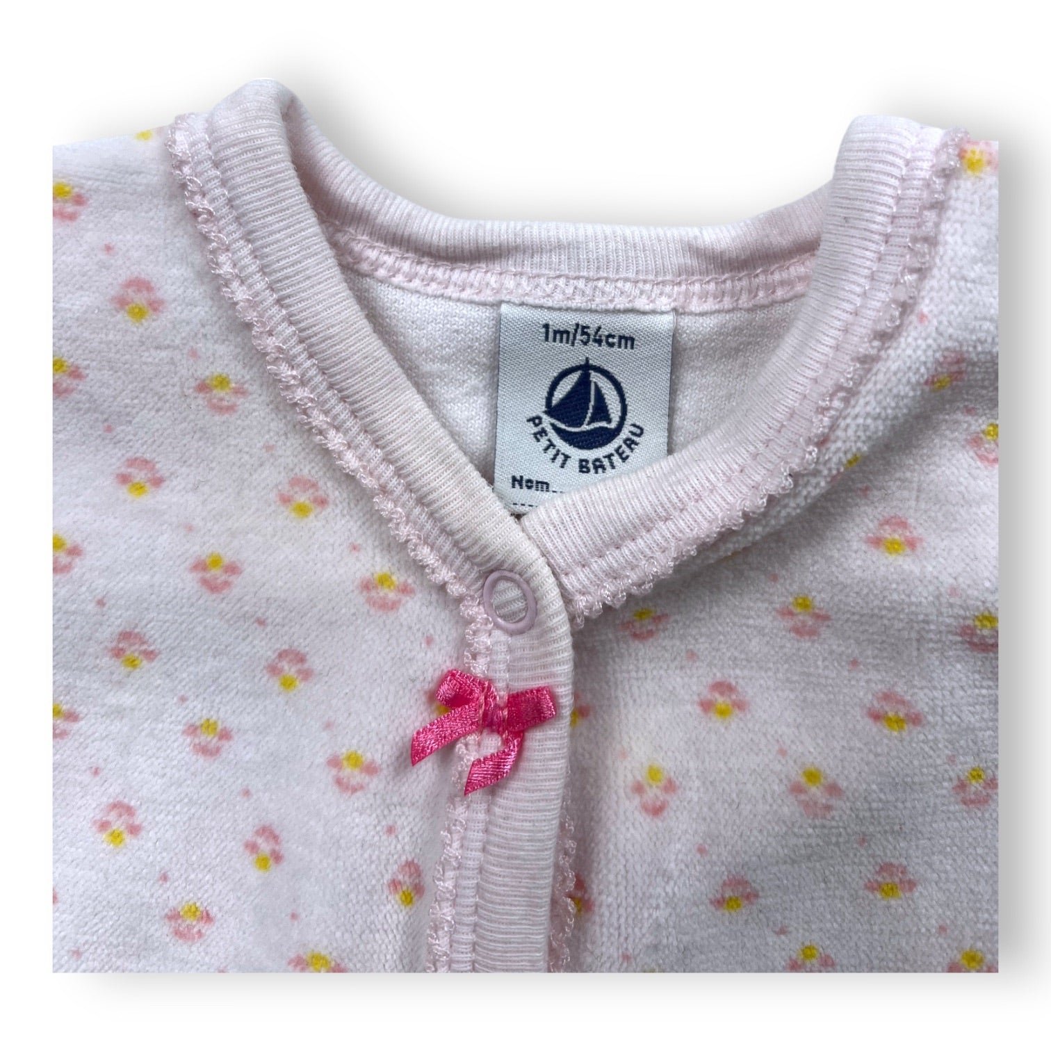 Pink baby pajamas - 1 month PETIT BATEAU - Seconde Main Pink