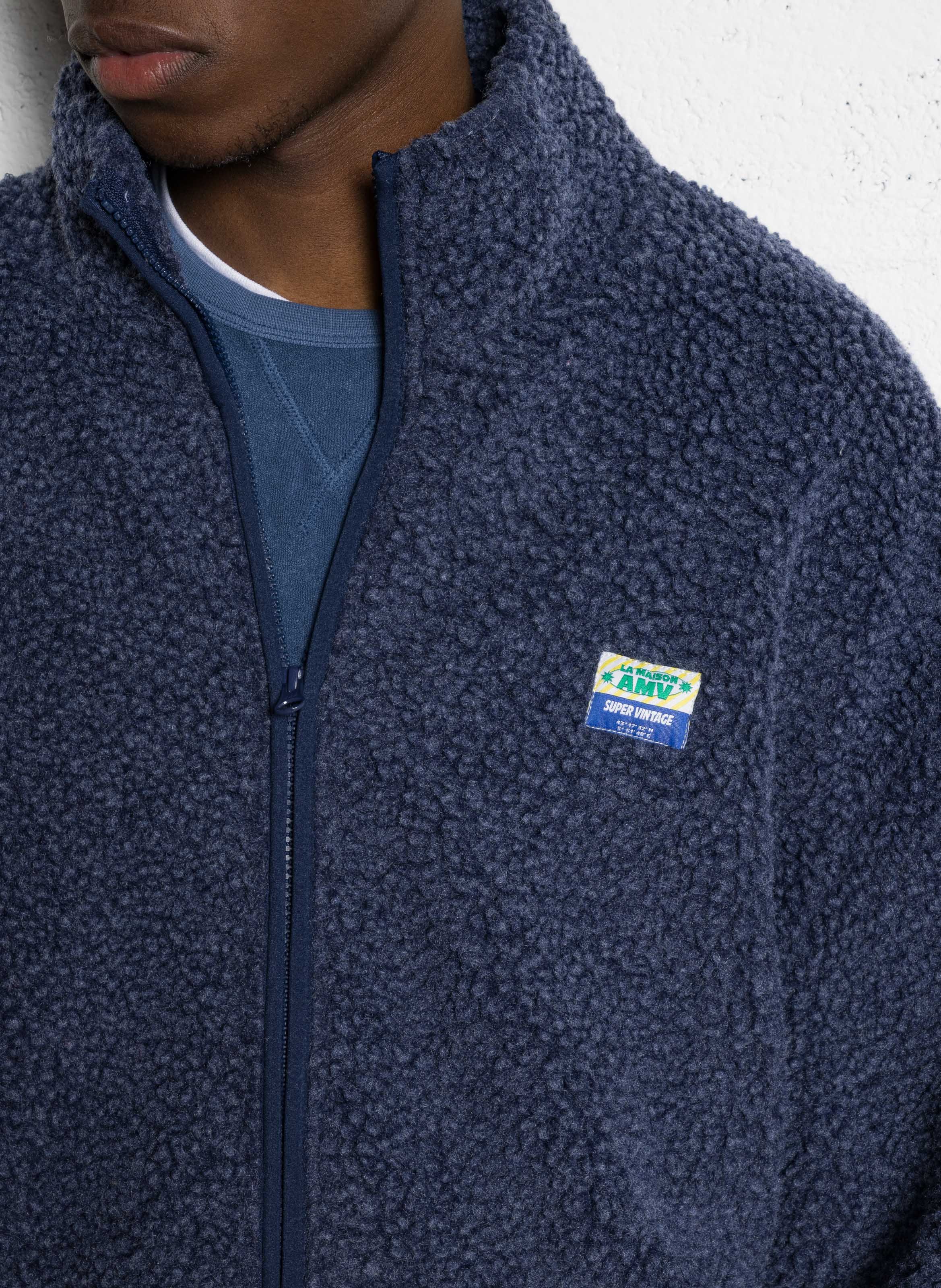 High-neck sherpa jacket AMERICAN VINTAGE Blue