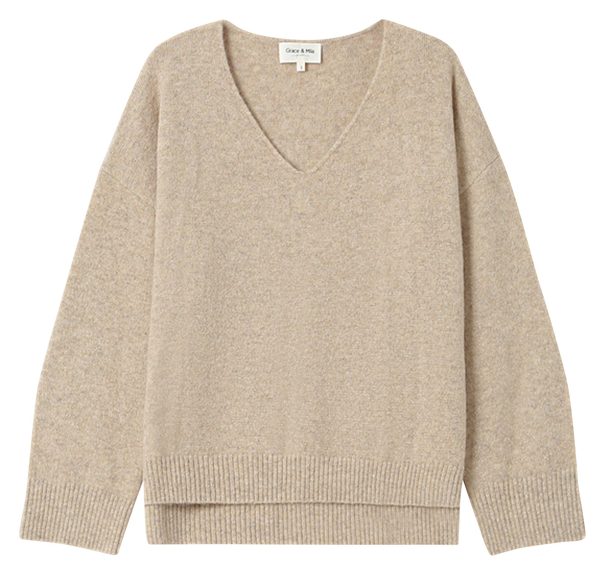 Deep-V two-tone sweater GRACE ET MILA Yellow