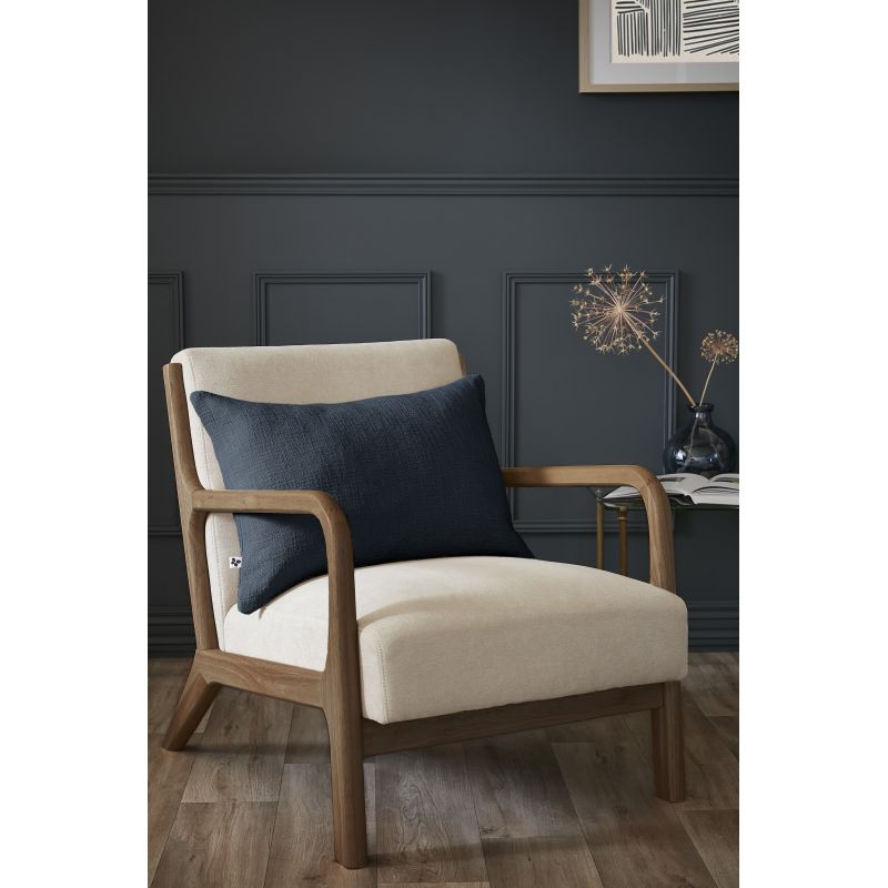 Coussin déco déhoussable 100% coton L'EFFET PAPILLON Gris