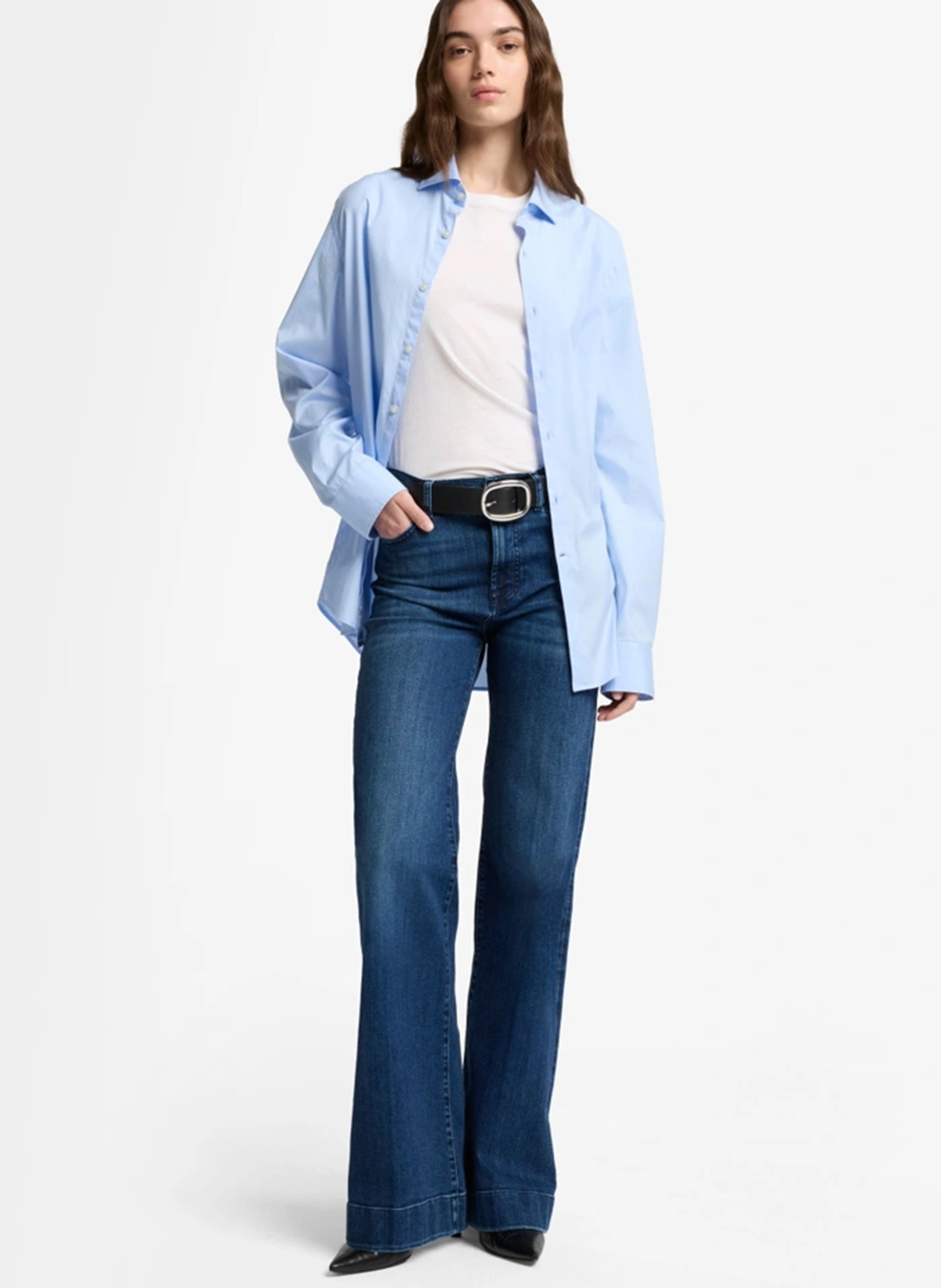 Bootcut jeans met hoge taille 7 FOR ALL MANKIND Blauw