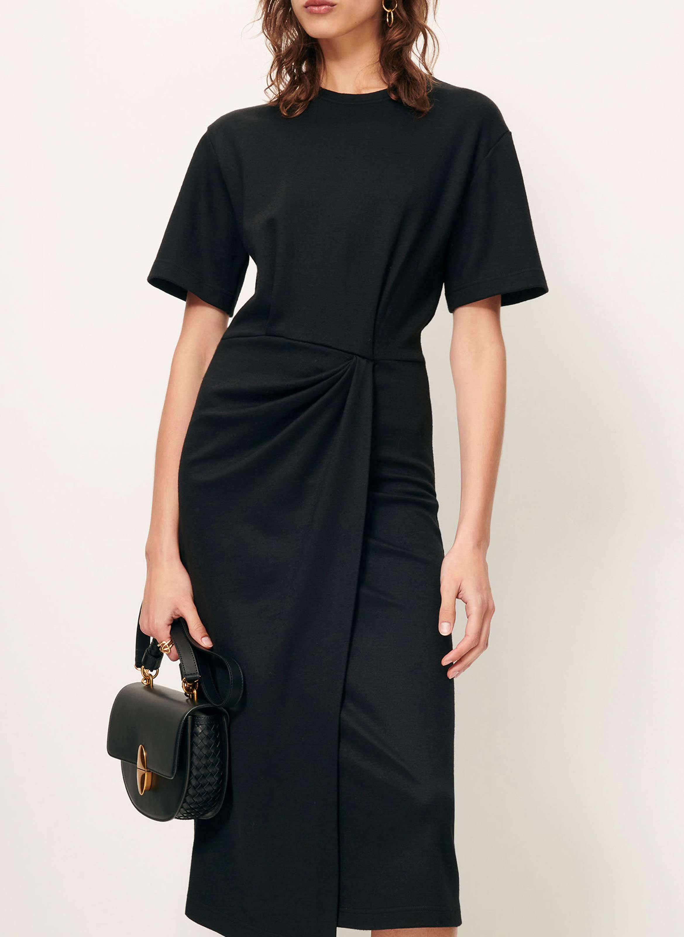Robe midi col rond en maille  SESSUN Noir