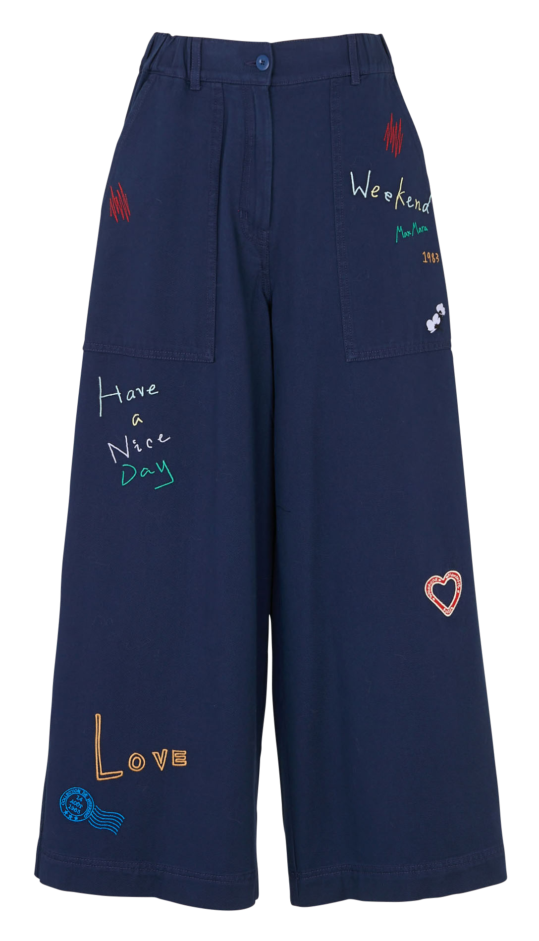 Weit geschnittene Jeans Blau