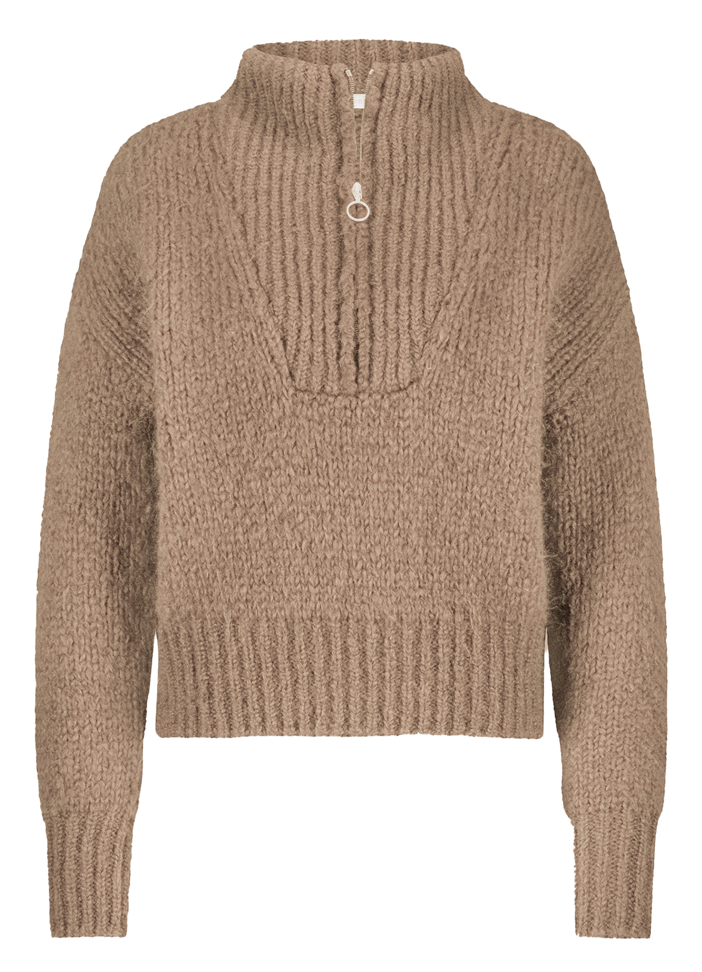 Rechte trui met opstaande kraag BY BAR Beige