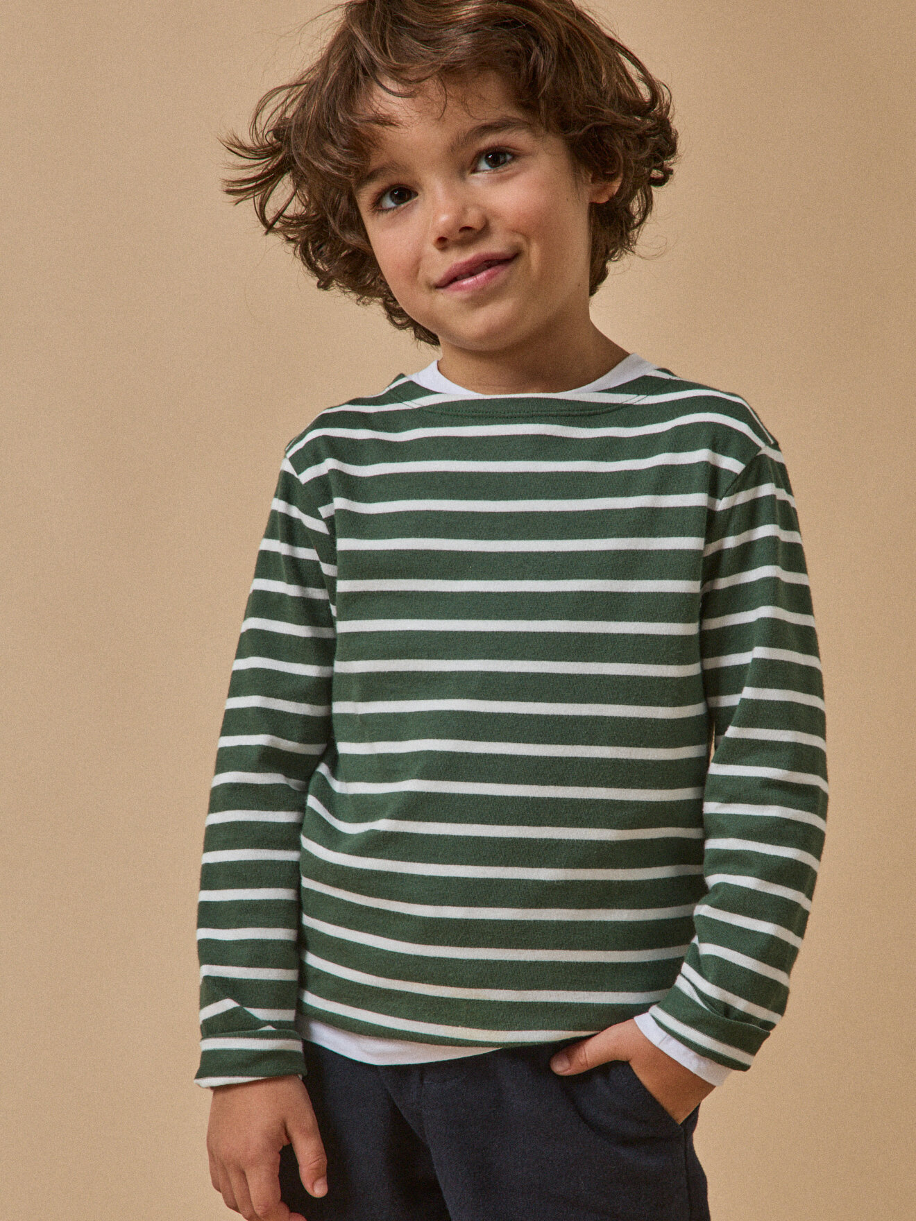 Organic cotton Breton T-shirt CYRILLUS Green