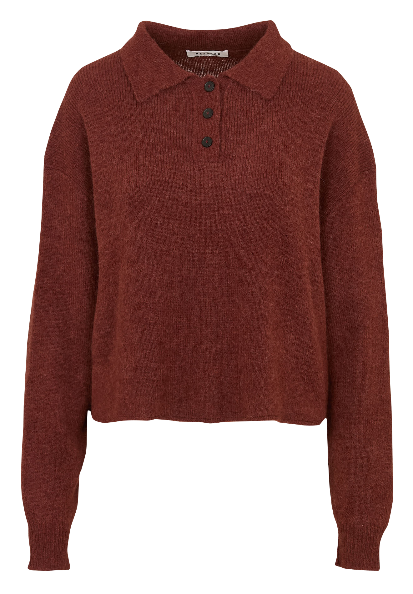 Pull oversize col classique en laine mélangée MASSCOB Rouge