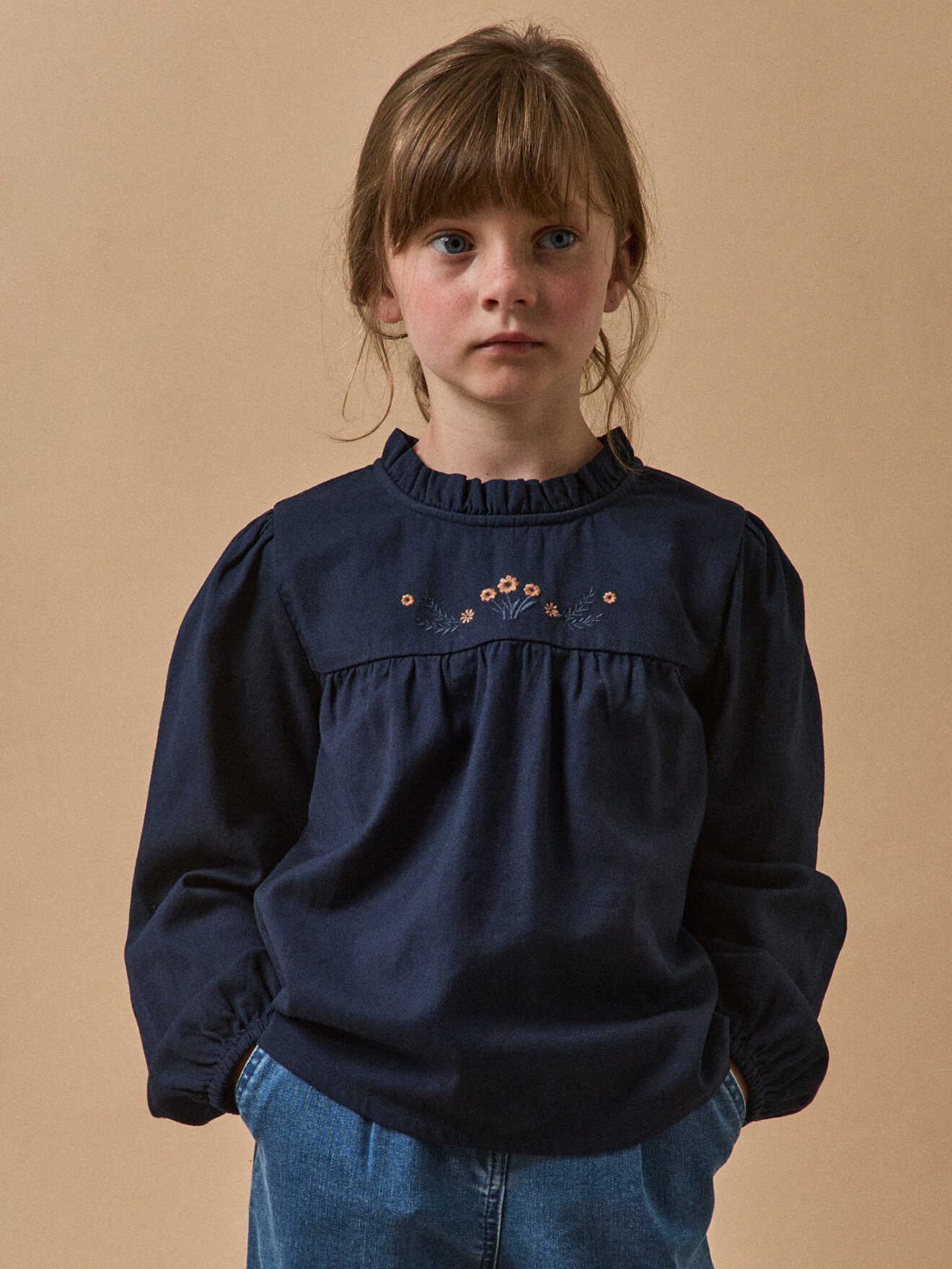 Embroidered blouse CYRILLUS Blue