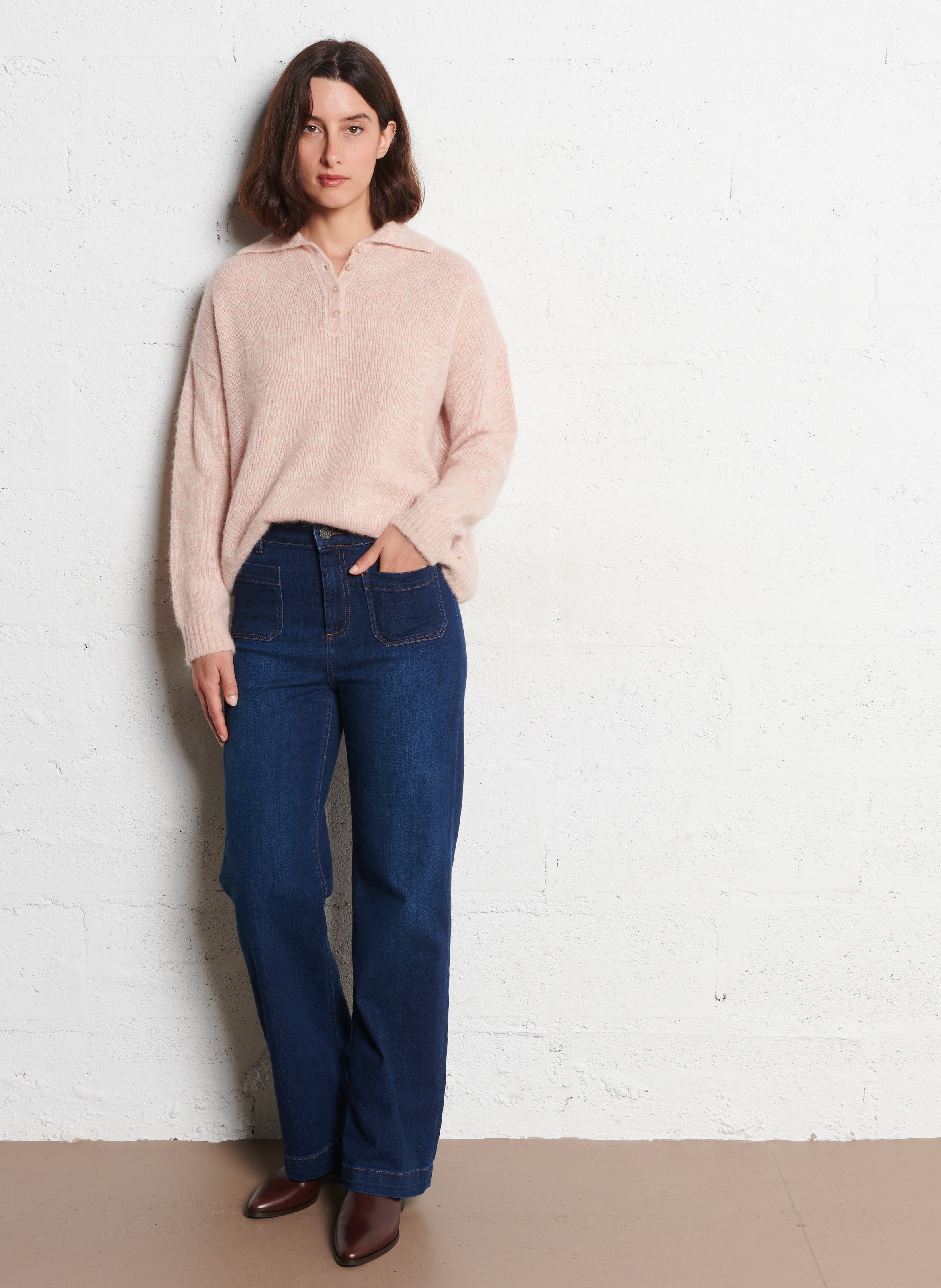 Jean boot-cut en coton mélangé SUD EXPRESS Bleu