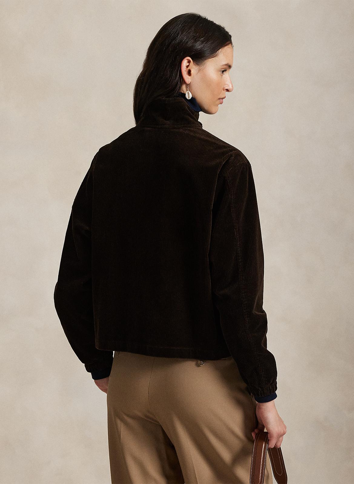 Veste col montant en coton POLO RALPH LAUREN Marron