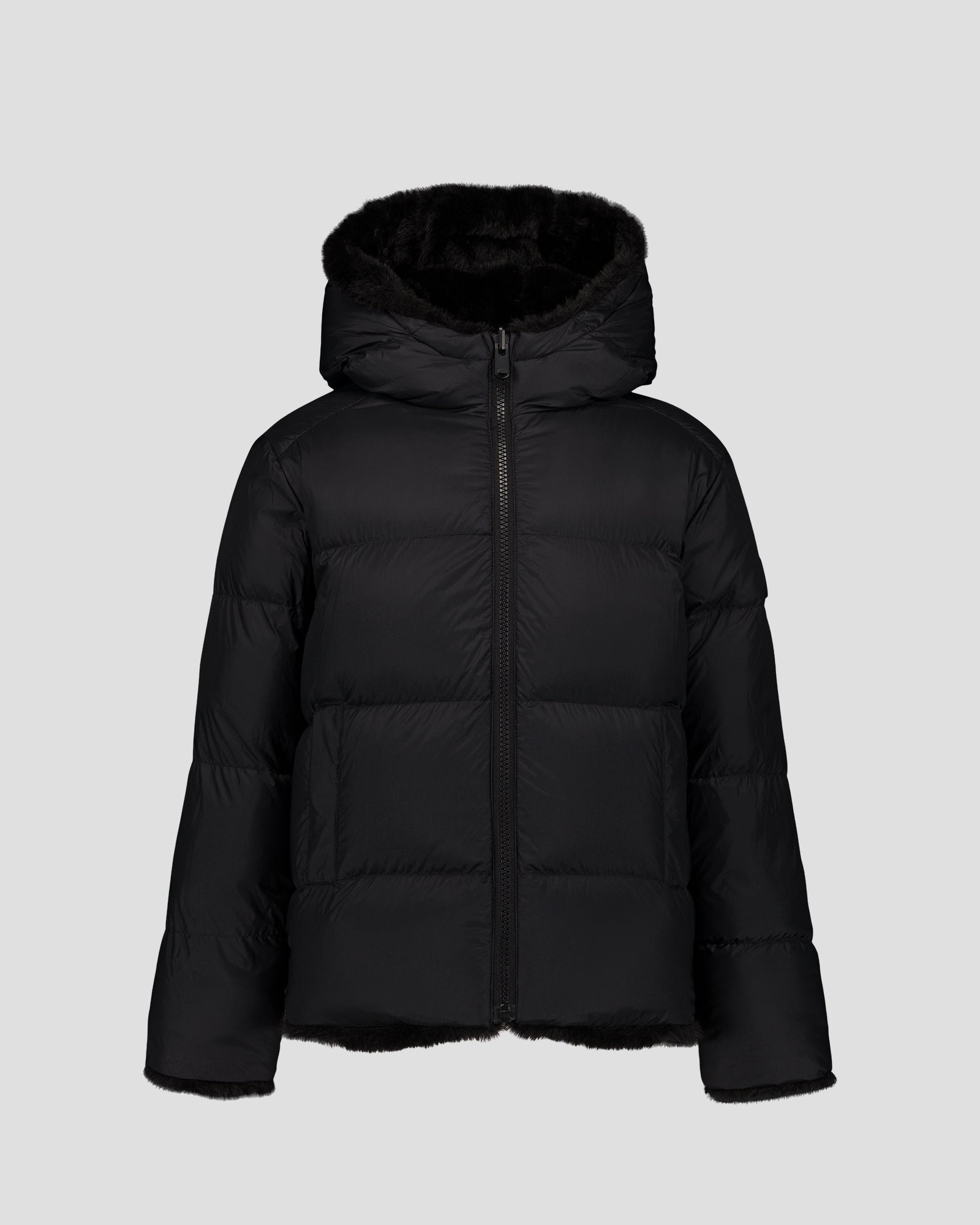 Doudoune enfant en fausse fourrure à capuche agathe JOTT Noir