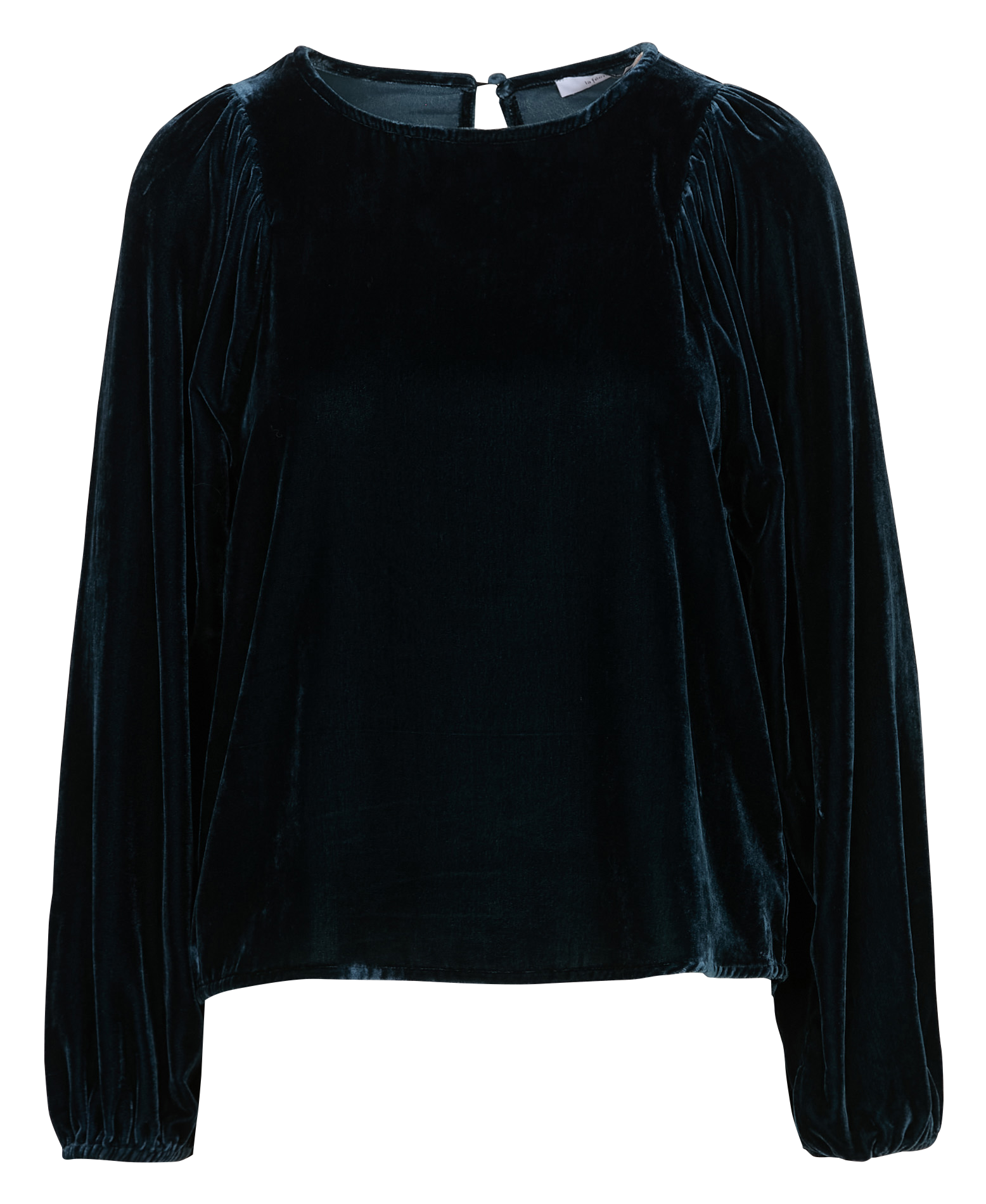 Oversized velvet round neck top LA FEE MARABOUTEE Blue