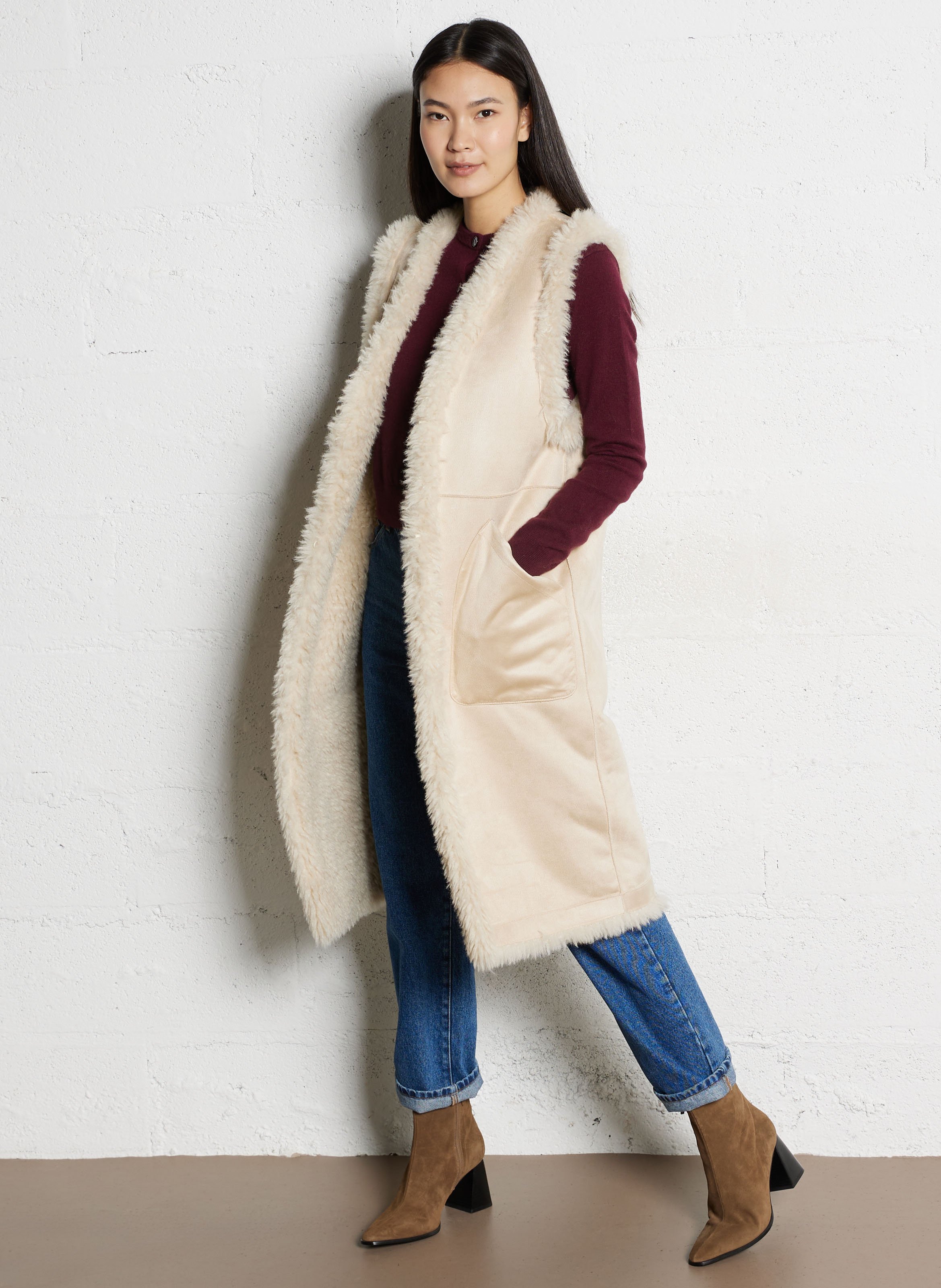 Bottines à bout pointu en cuir velours ANGEL ALARCON Marron