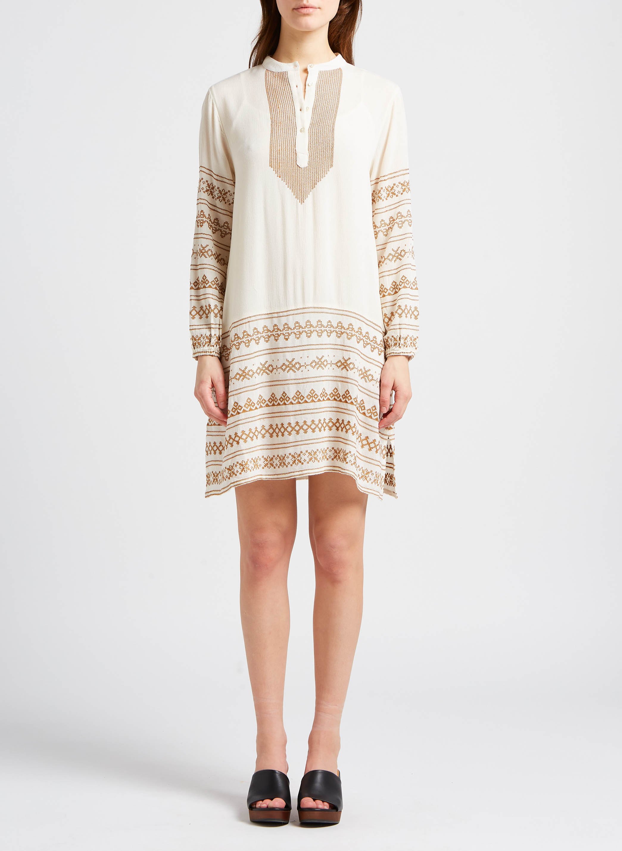 Short dress with mandarin collar MAISON HOTEL White