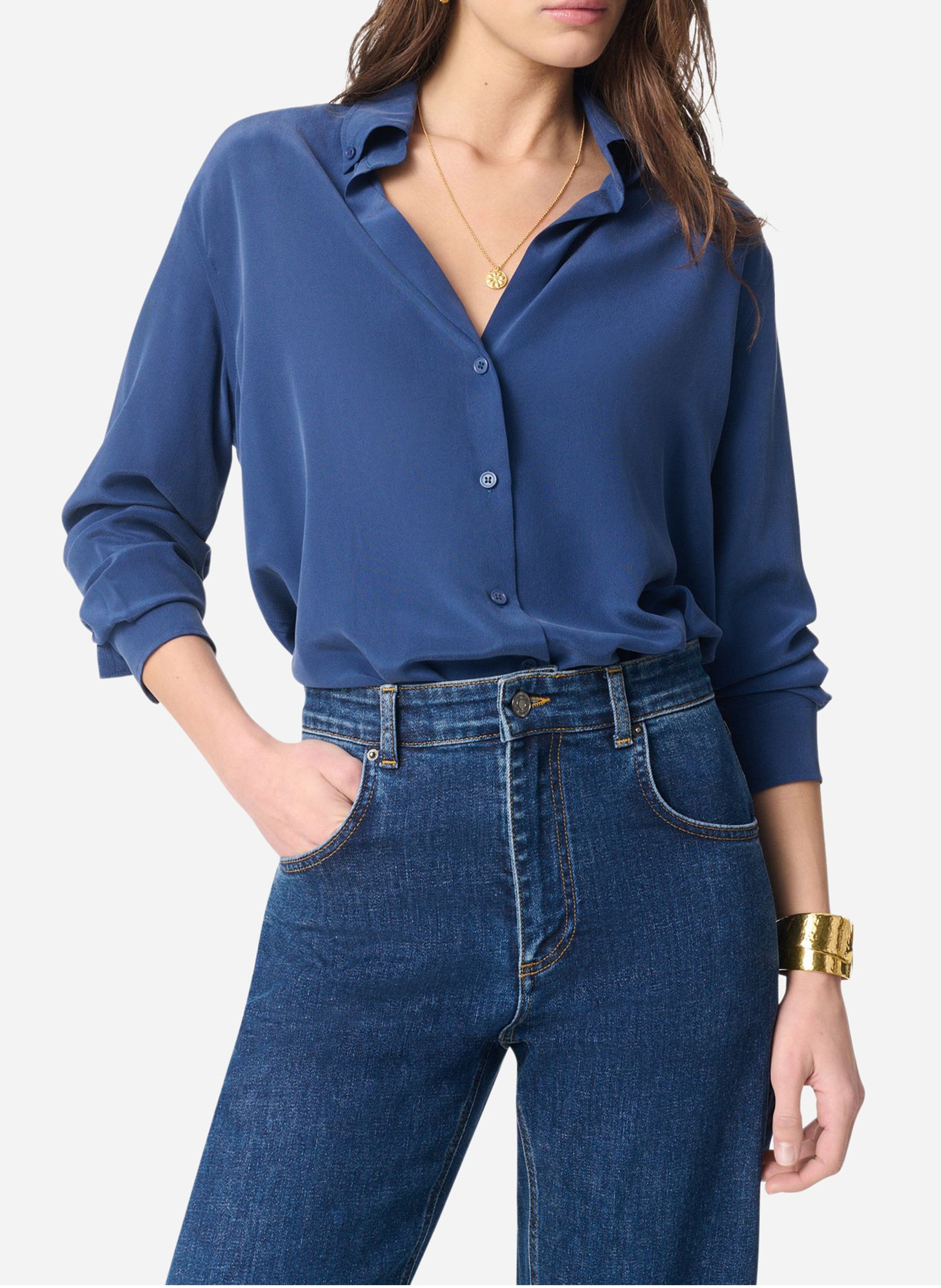 Fluid silk v-neck shirt VANESSA BRUNO