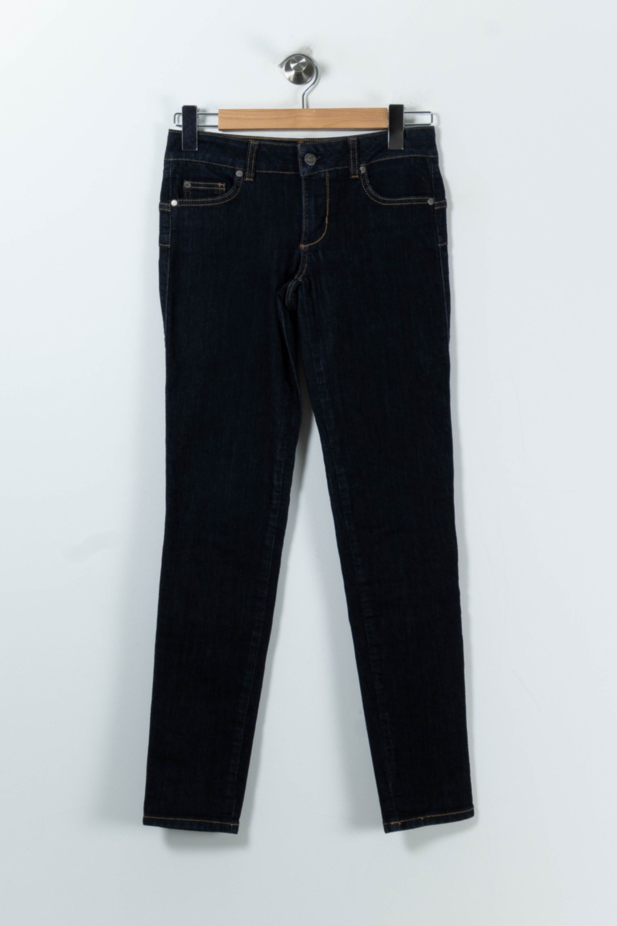 Cropped slim jeans with studs LIU JO - SECONDE MAIN Blue